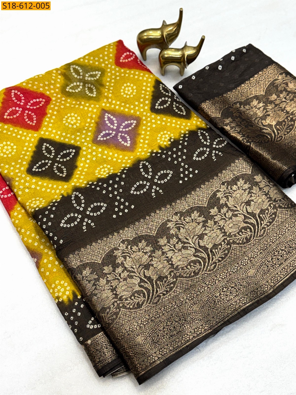 Yellow Soft Crush Dola Silk Saree