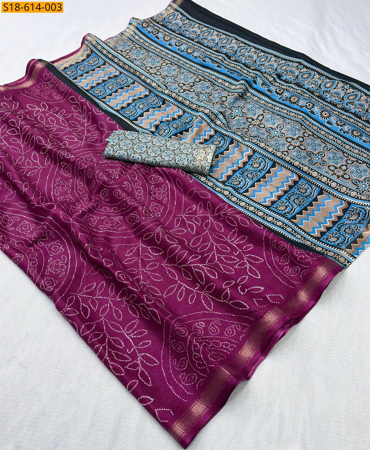 Magenta Fancy Mulmul Cotton Saree