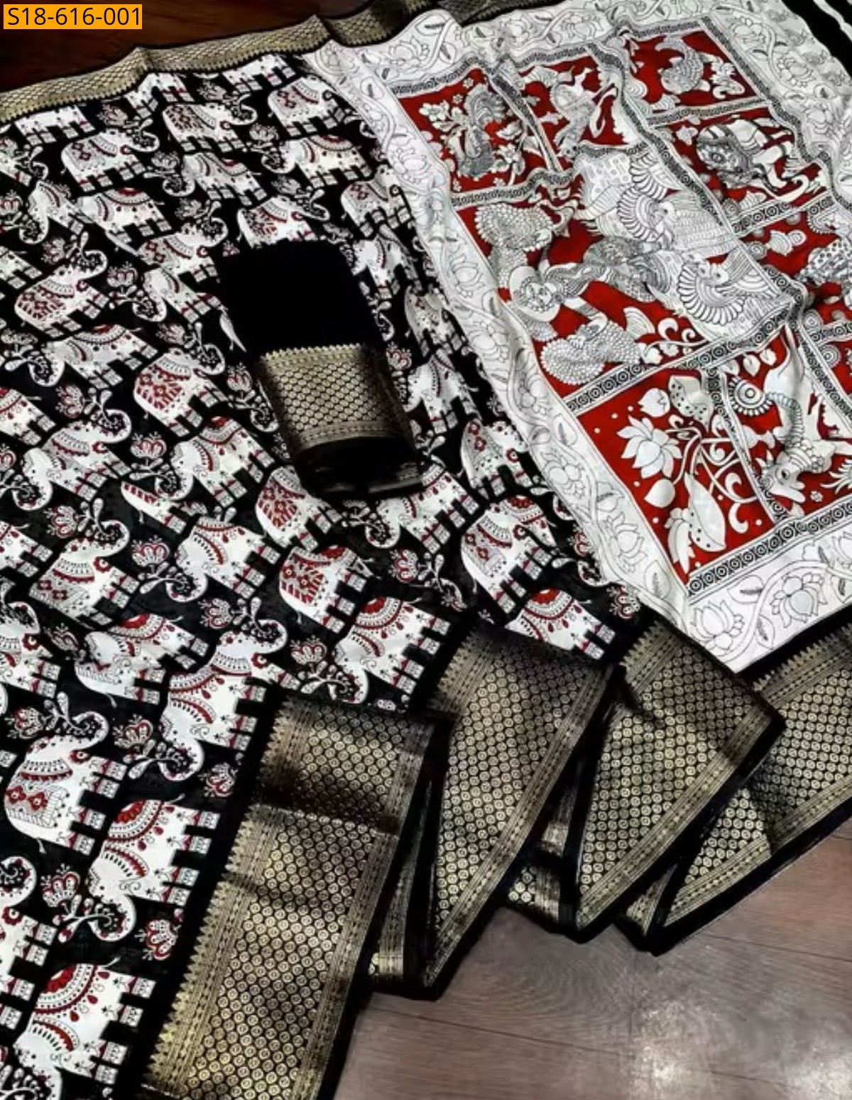 Black Fancy Dola silk sarees