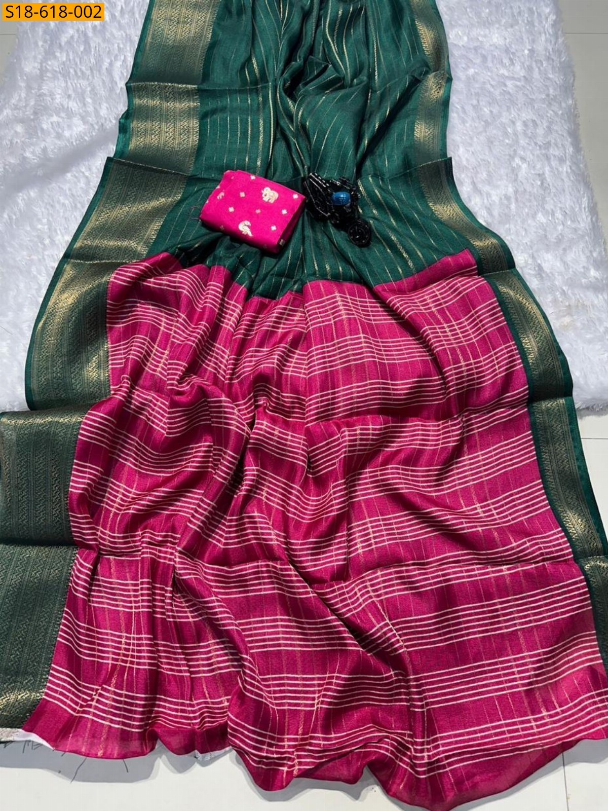 Green Fancy Dola silk sarees