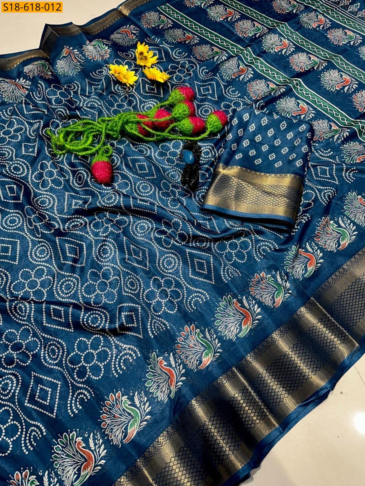 Blue Fancy Dola silk sarees