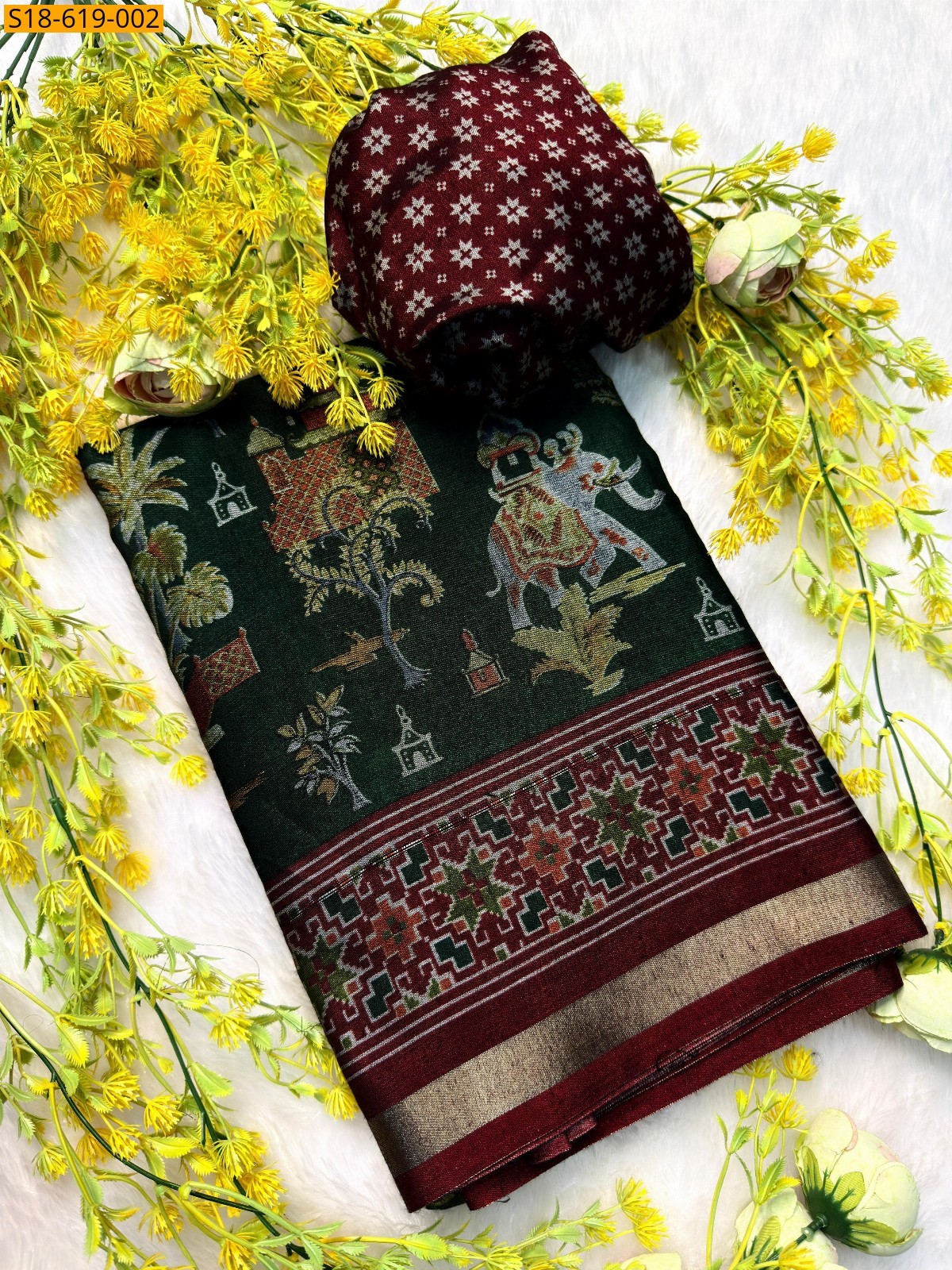 Black Soft kashmiri cotton silk sarees