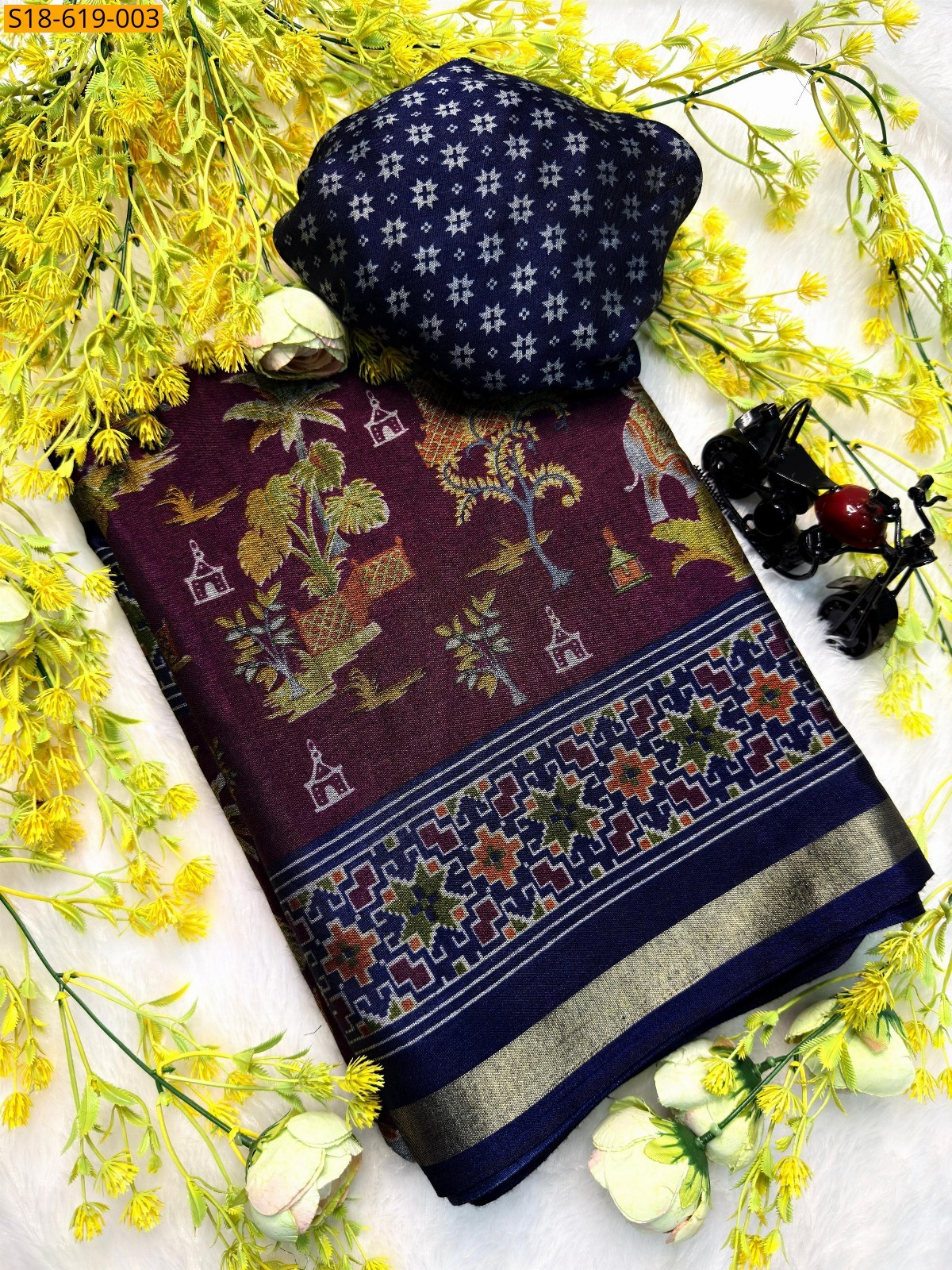 Wine Soft kashmiri cotton silk sarees
