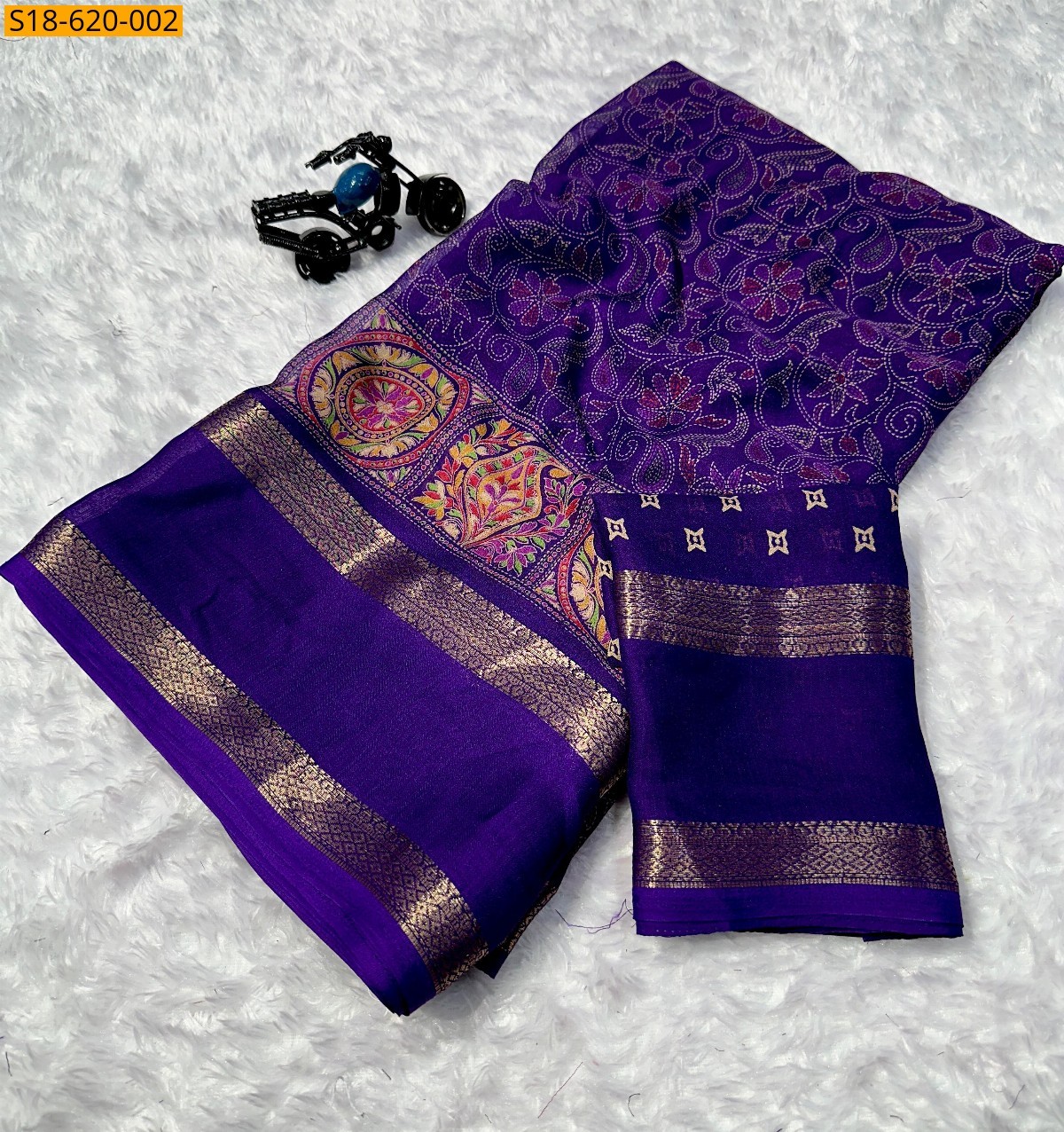 Violet Soft georgette printed sarees