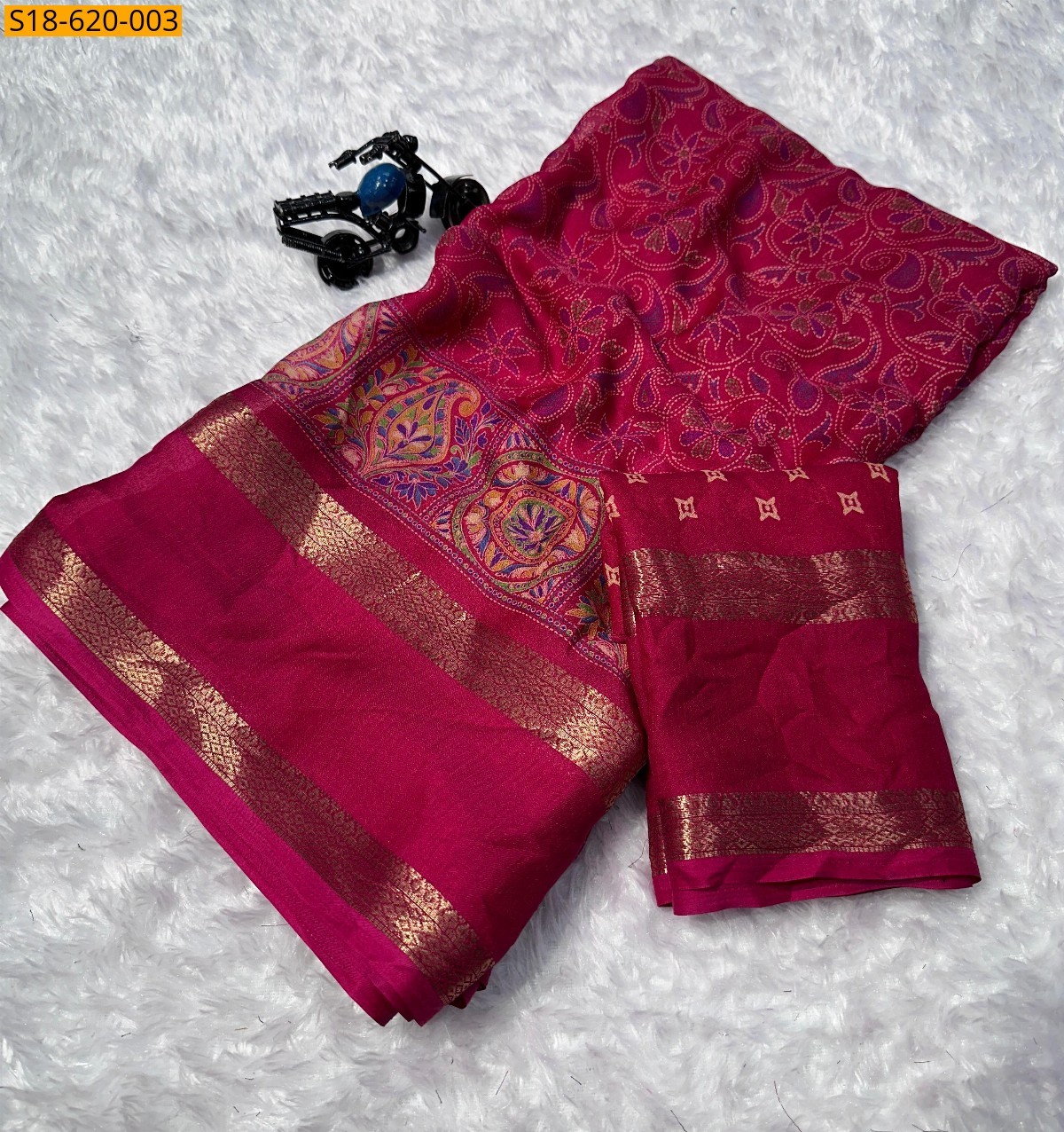 Pink Soft georgette printed sarees