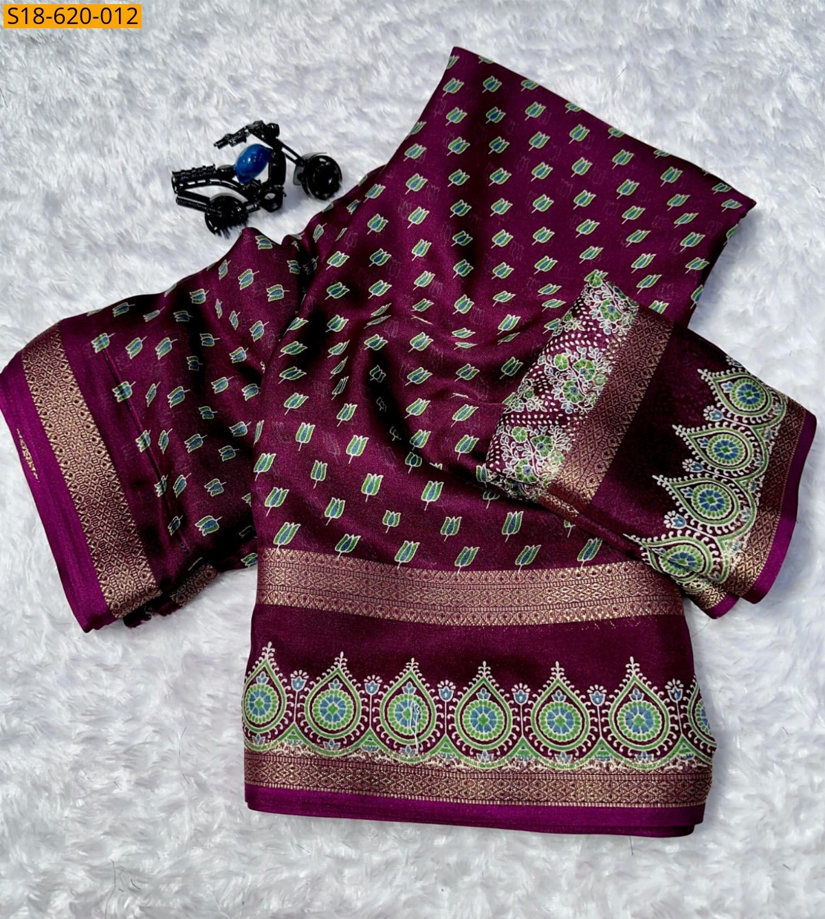 Wine Soft georgette printed sarees