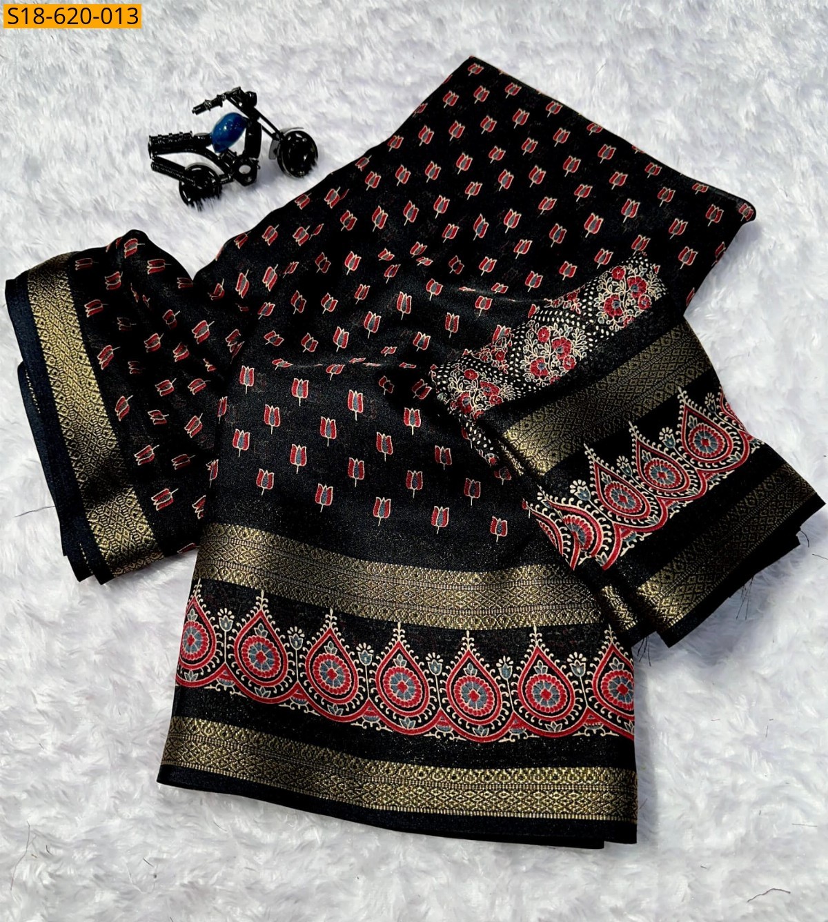 Black Soft georgette printed sarees