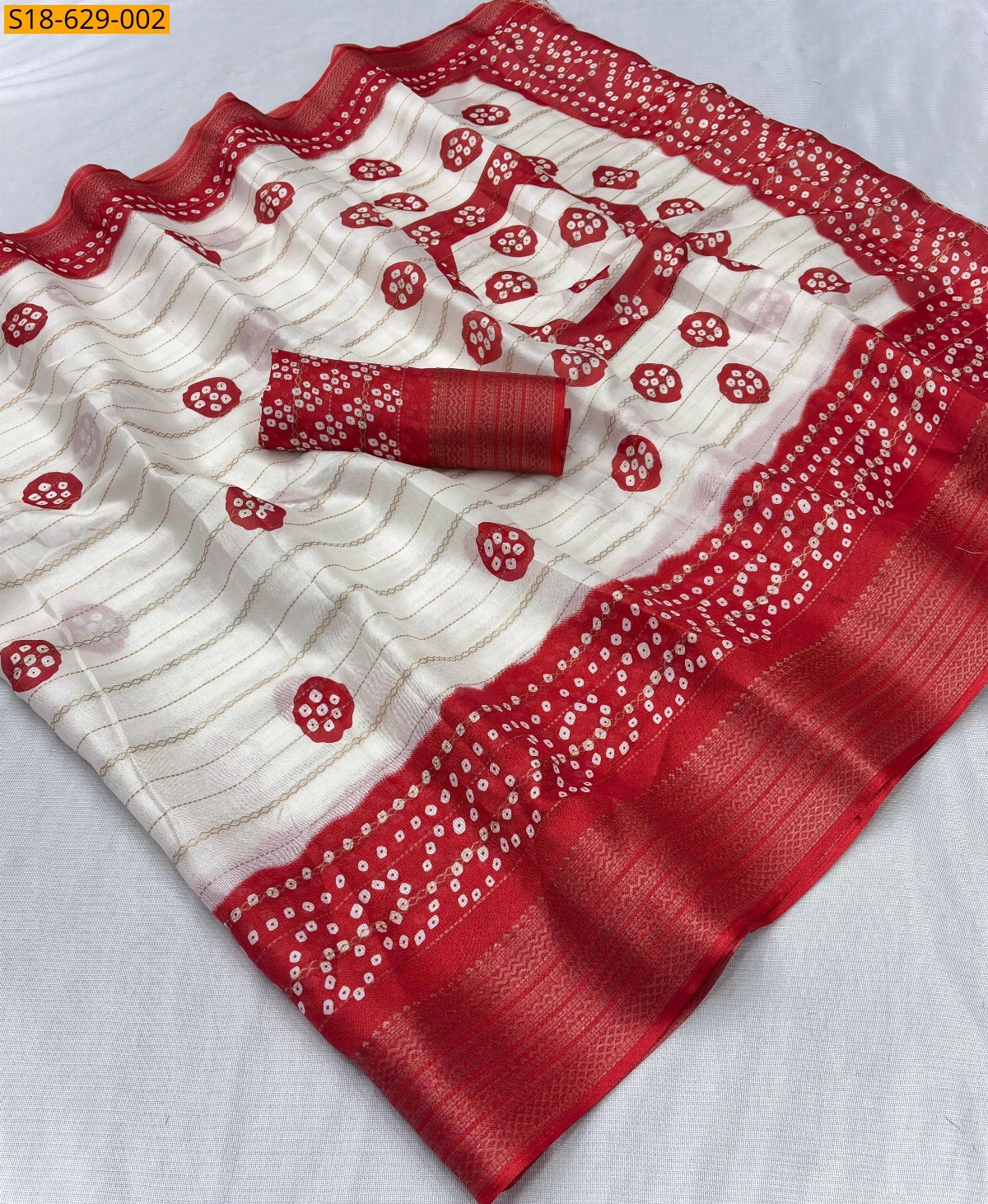 White Dola silk Saree