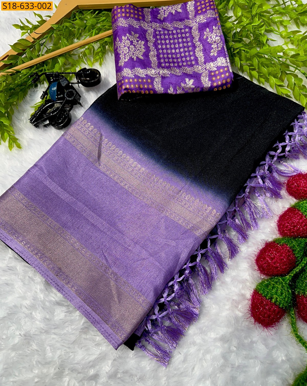 Black Dola silk Saree