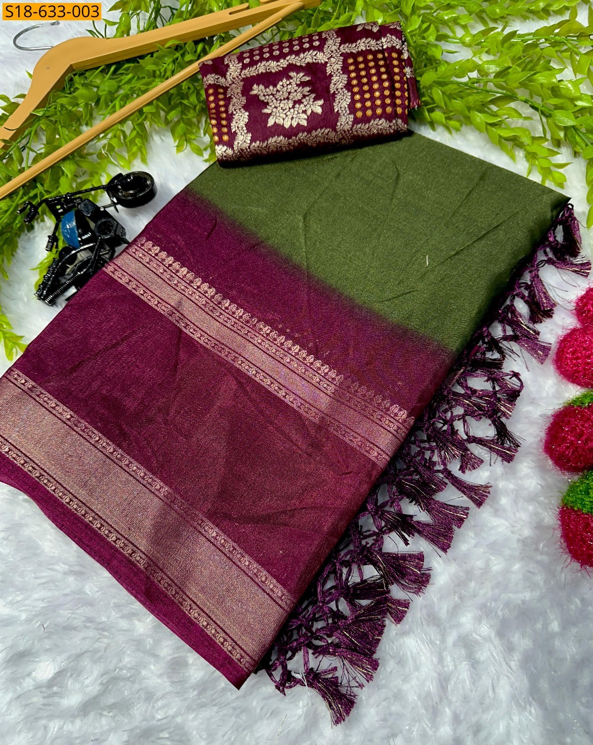 Green Dola silk Saree