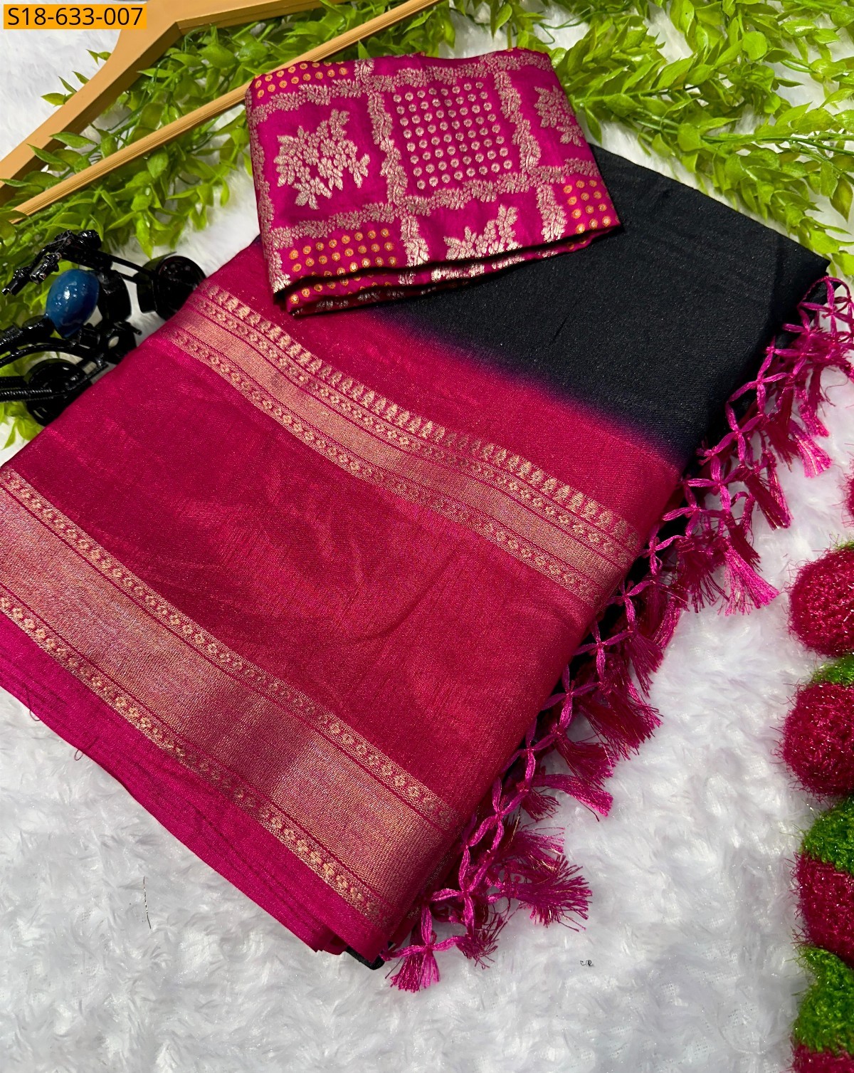 Black Dola silk Saree