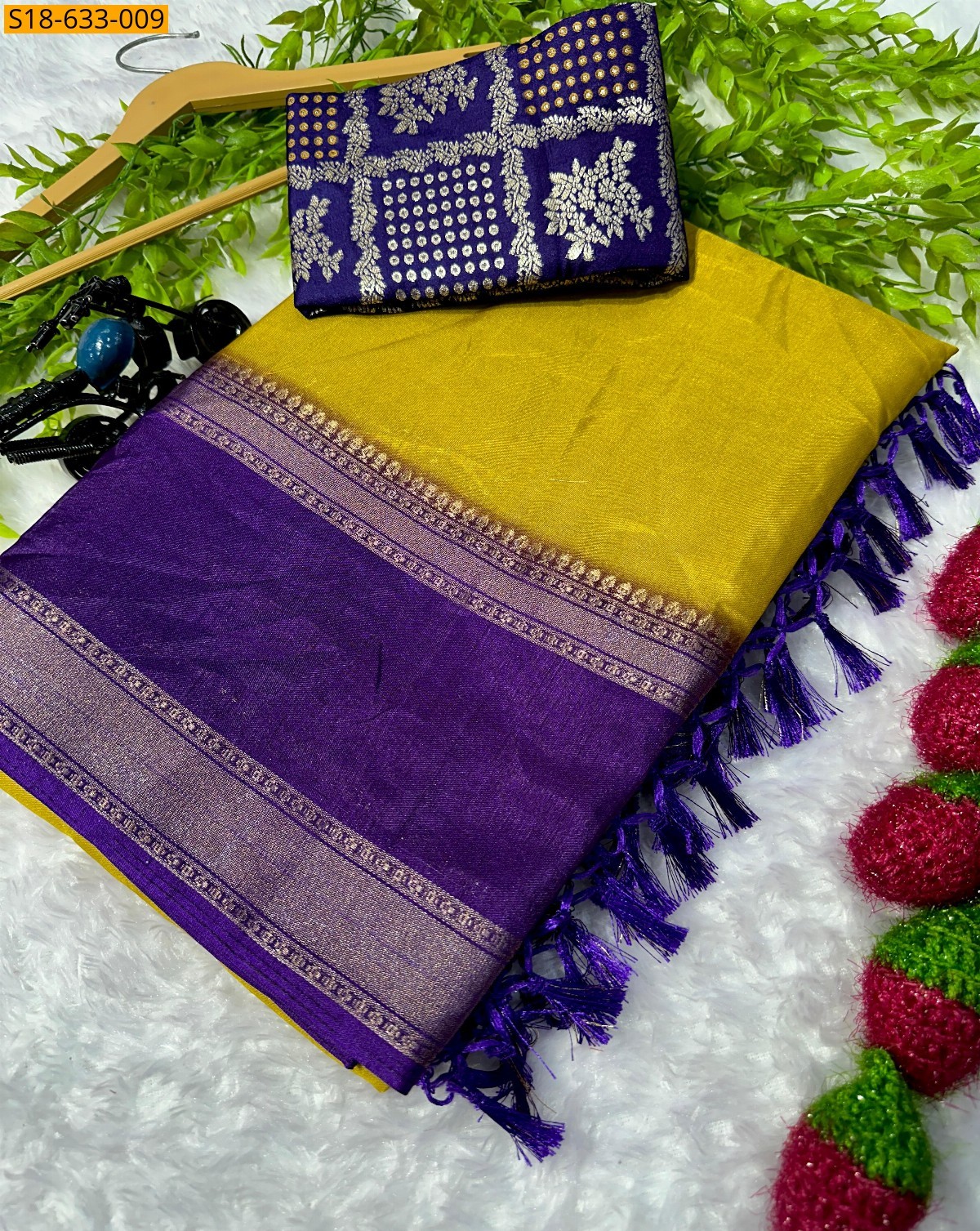 Mustard yelloe Dola silk Saree