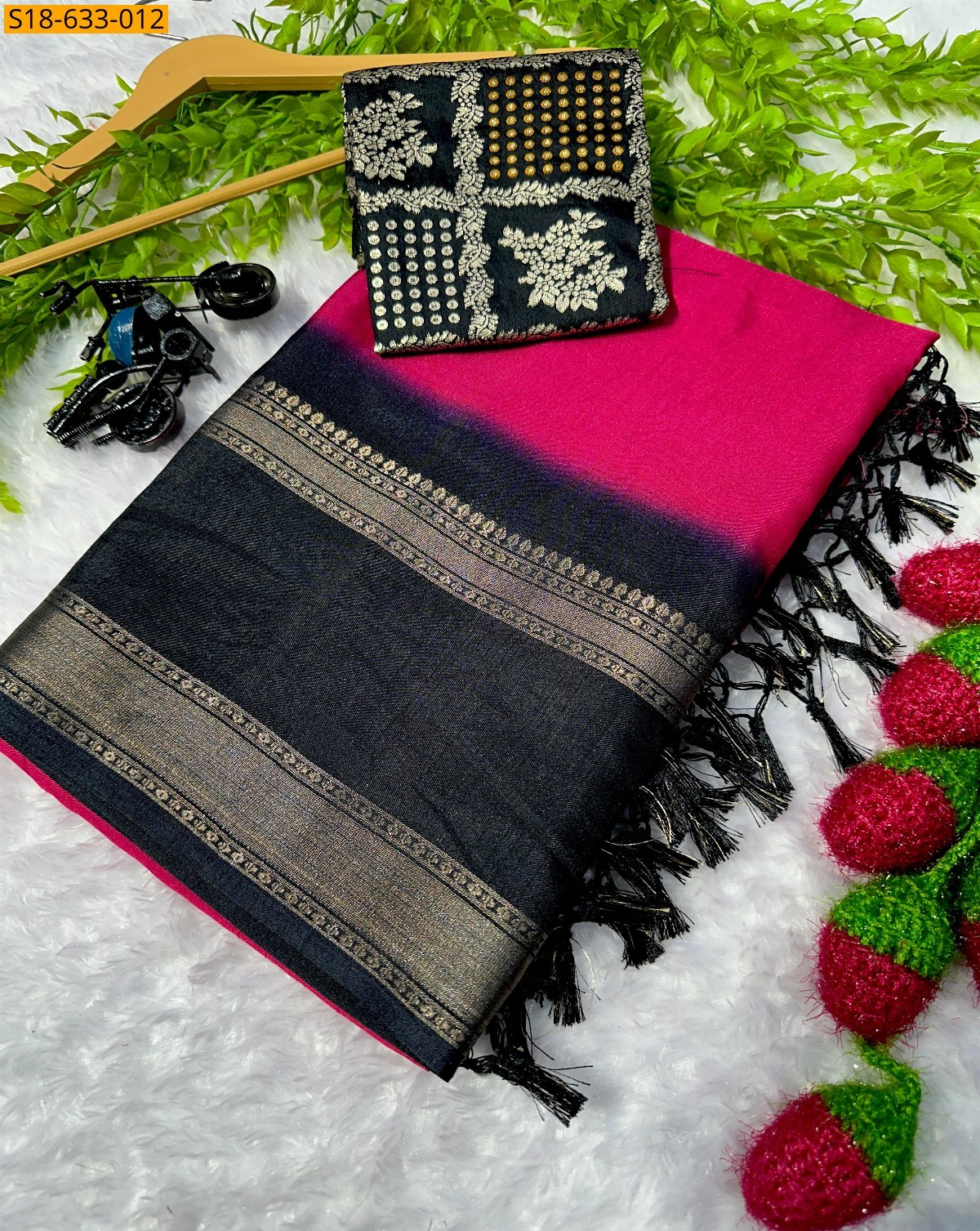 Pink Dola silk Saree