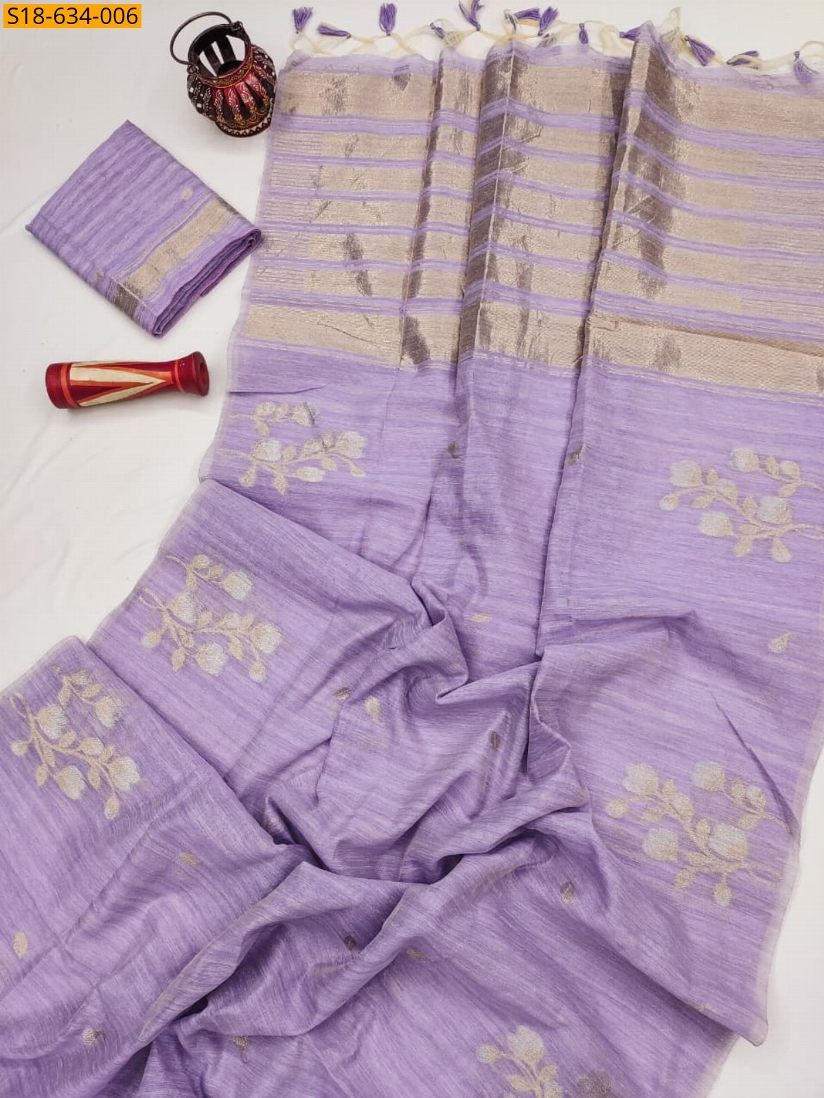 Violet Premium soft jute linen silk saree