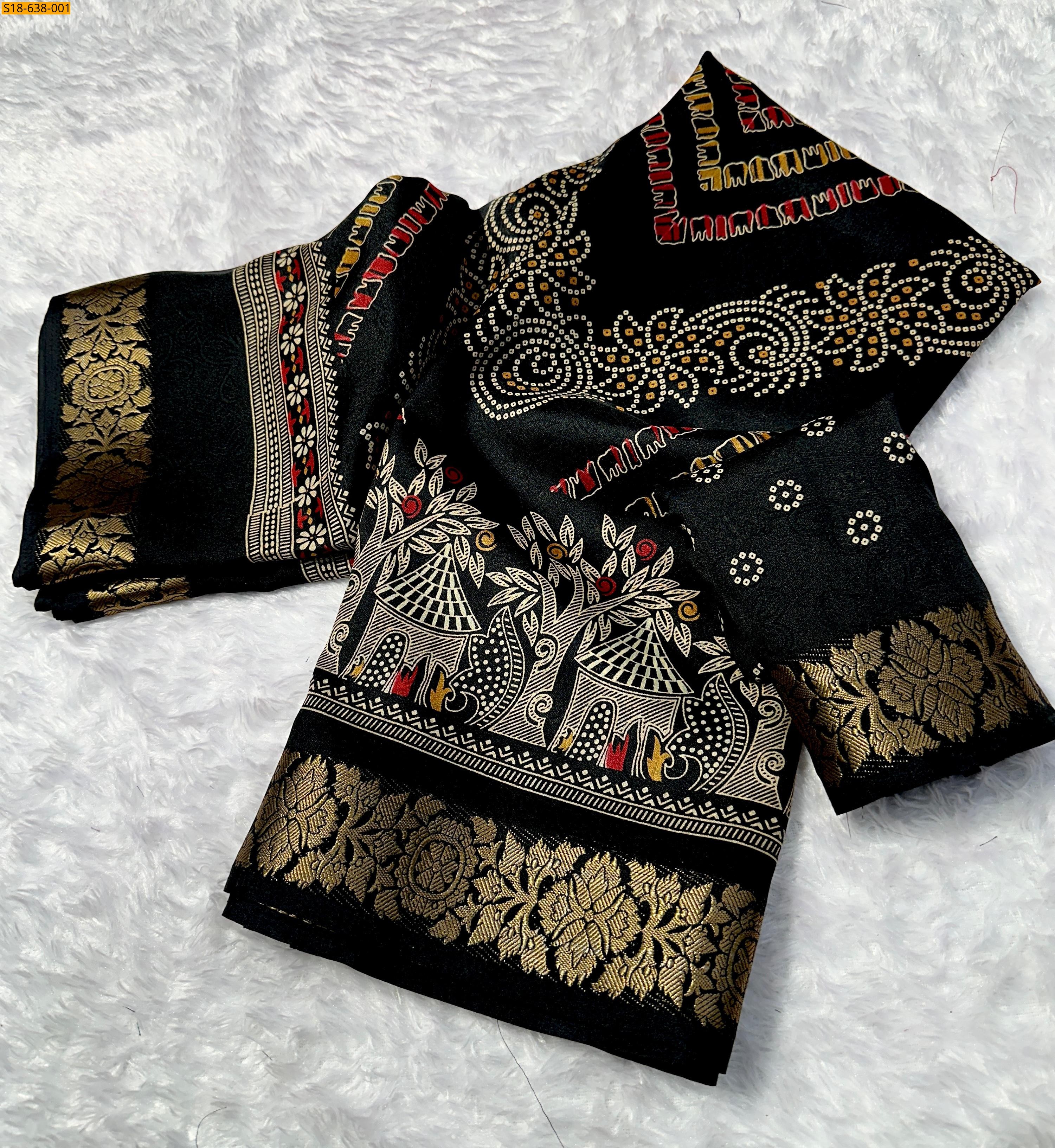 Black Fancy marshmellow saree