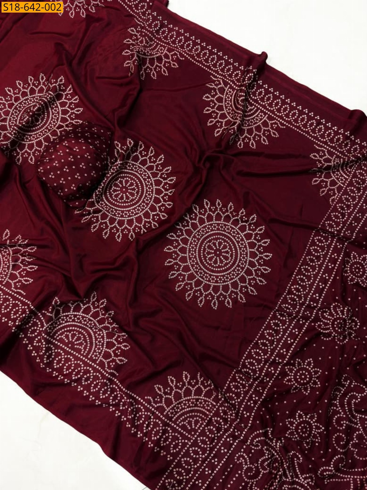 Maroon Fancy Creap Gajji Silk Saree