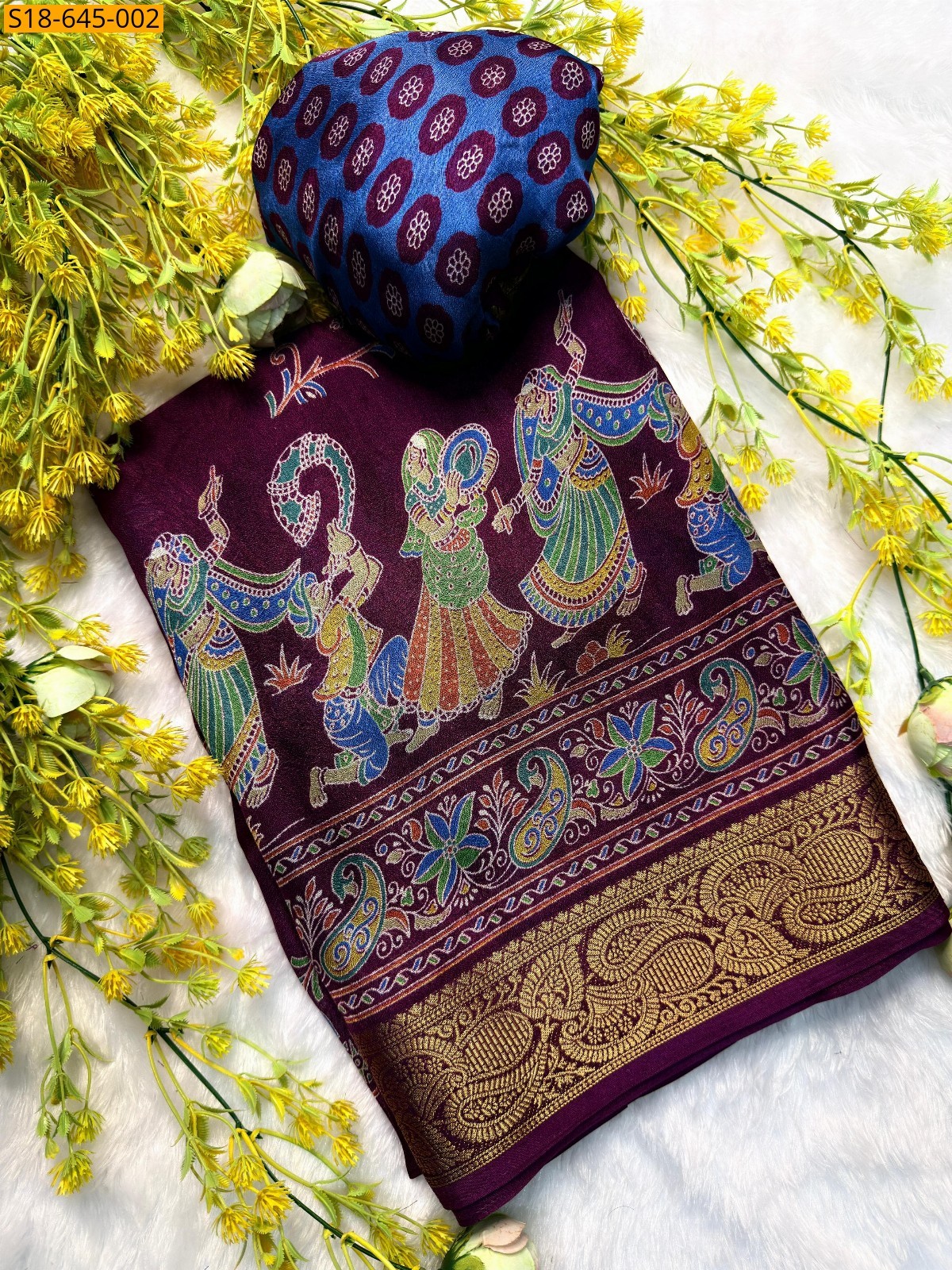 Wine Fancy Marshmelon Saree