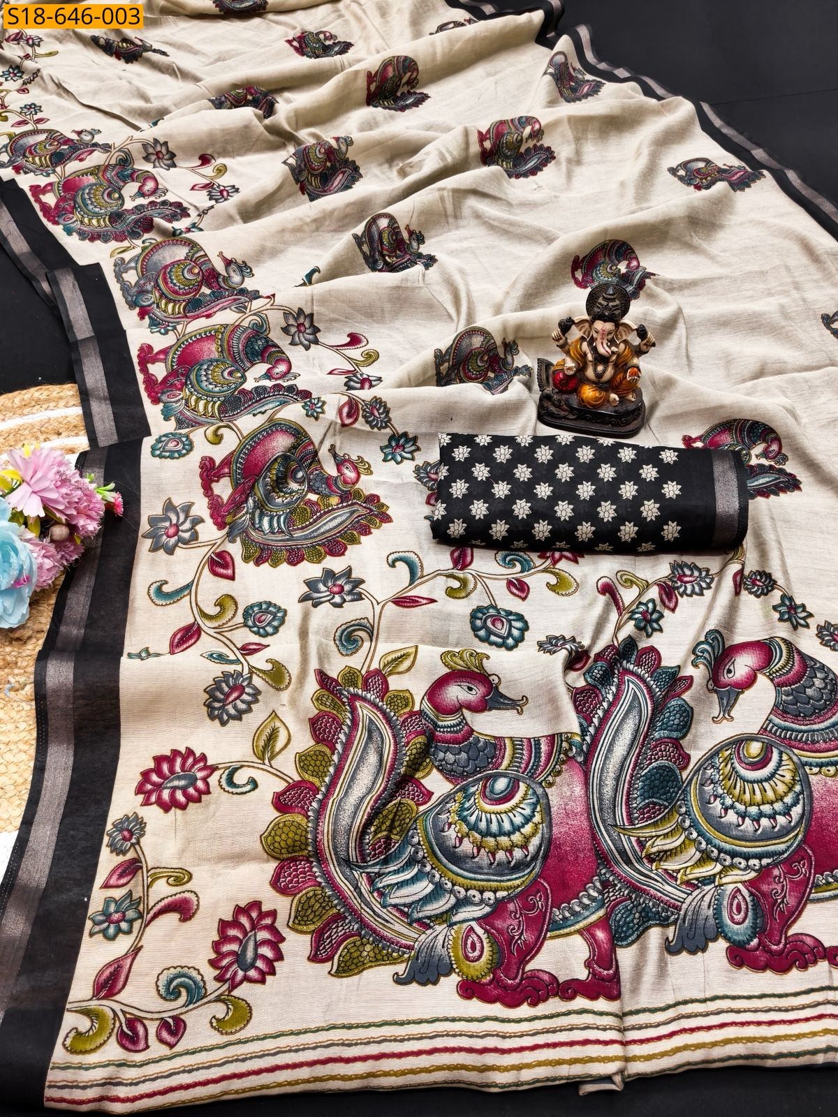 Sandal Mul Cotton Saree