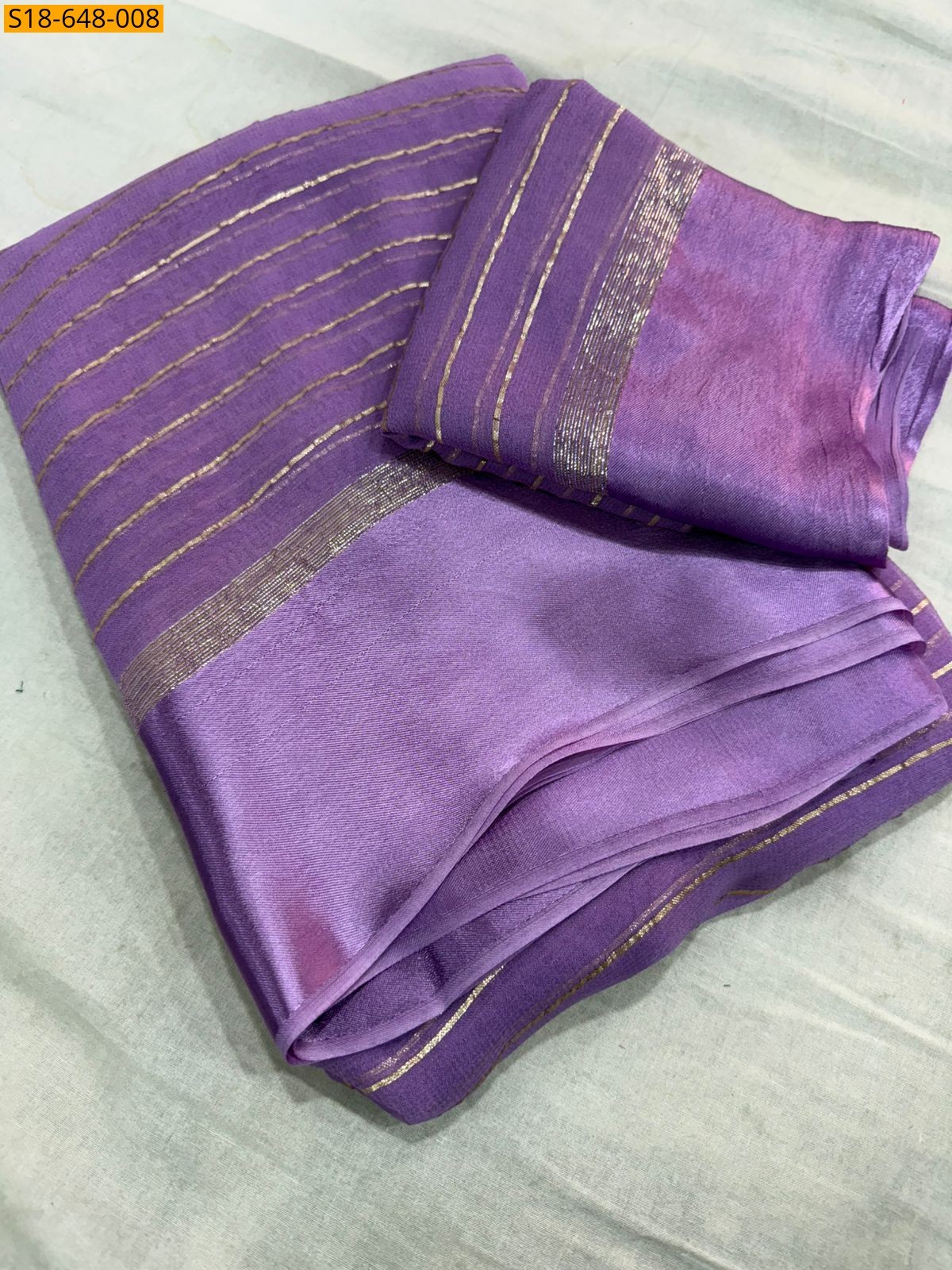 Lavendar Viscose Georgette Saree