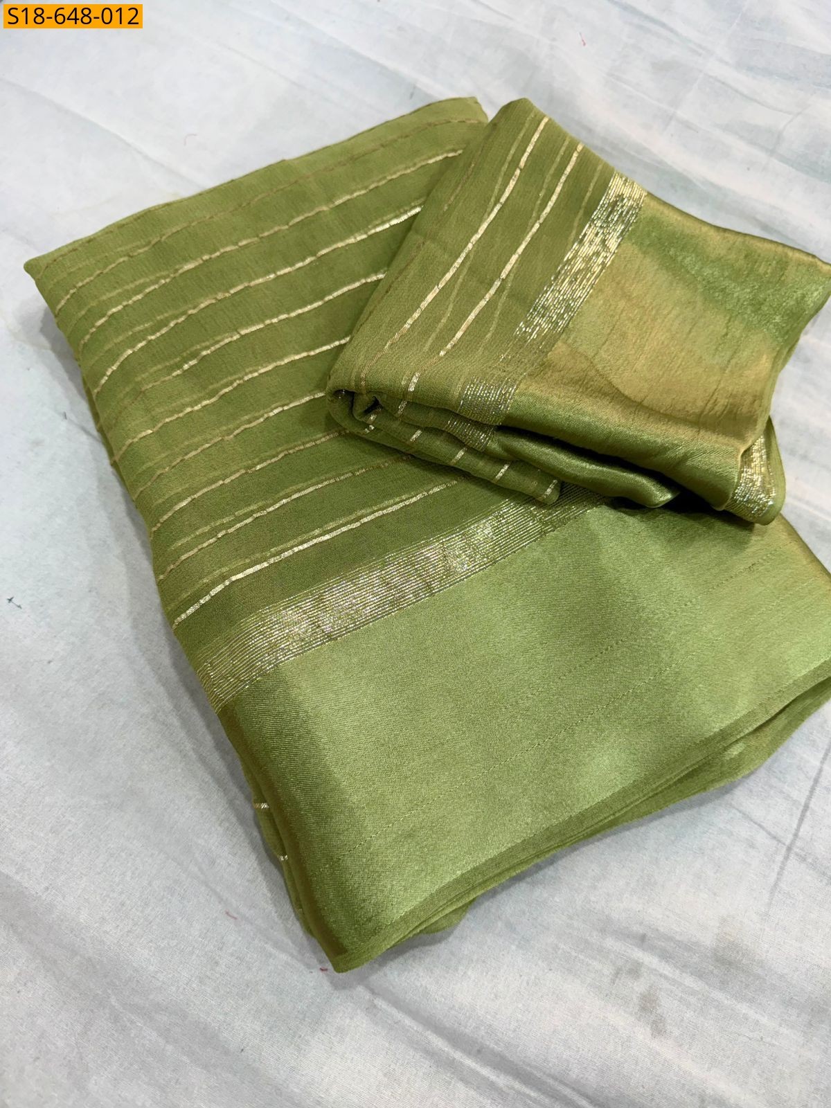 Light Green Viscose Georgette Saree