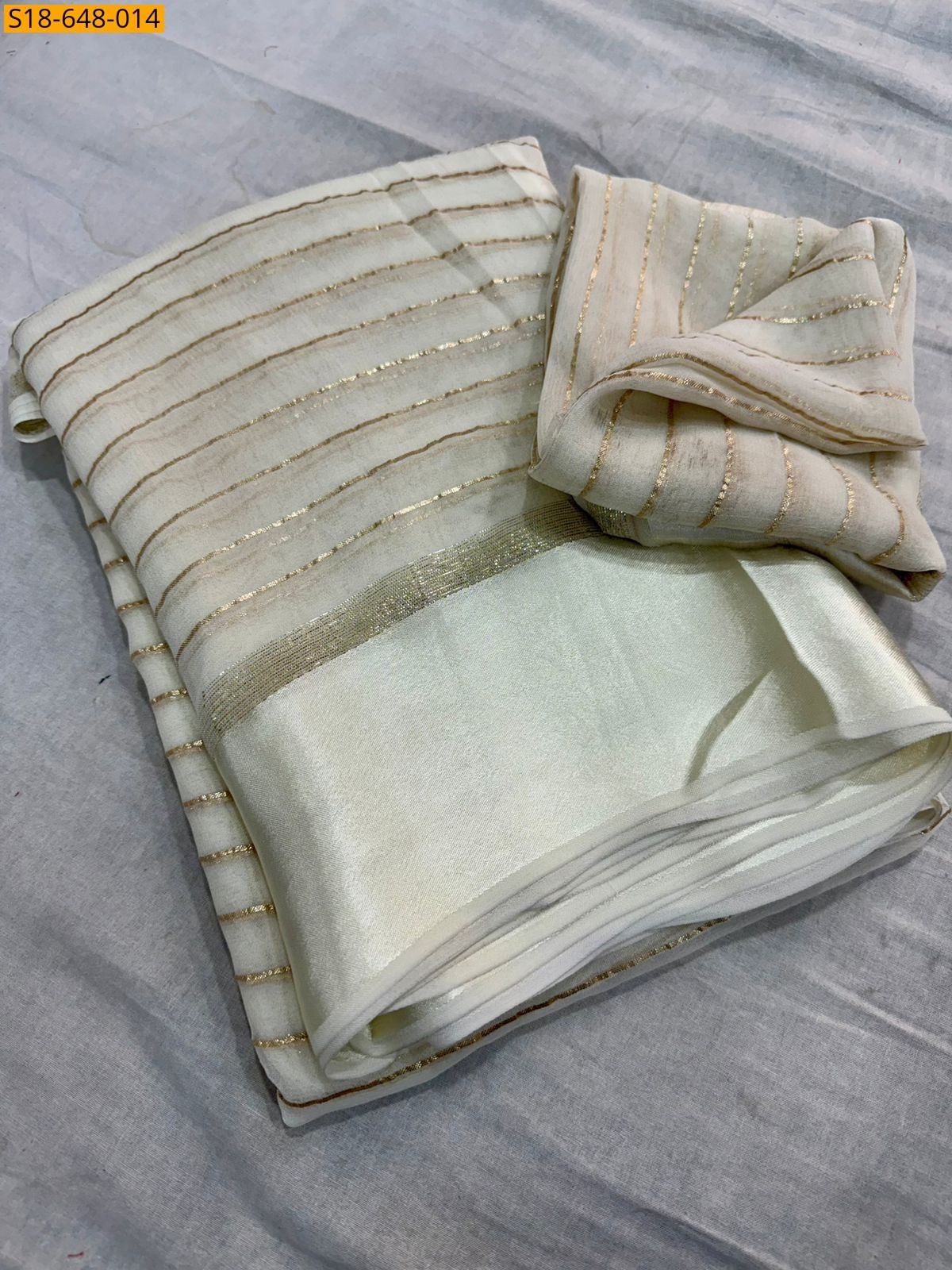 White Viscose Georgette Saree