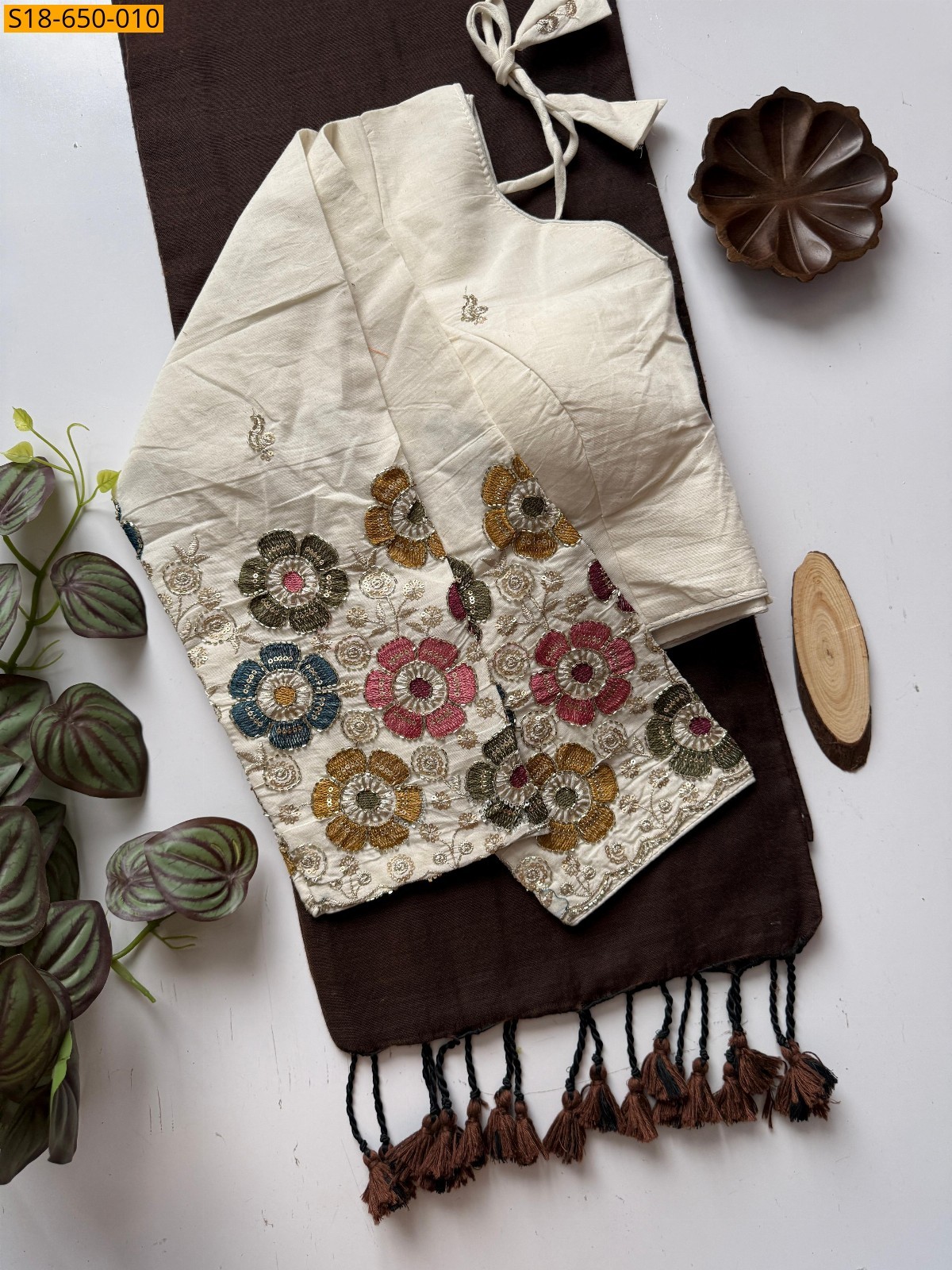 Brown Khadi Cotton saree