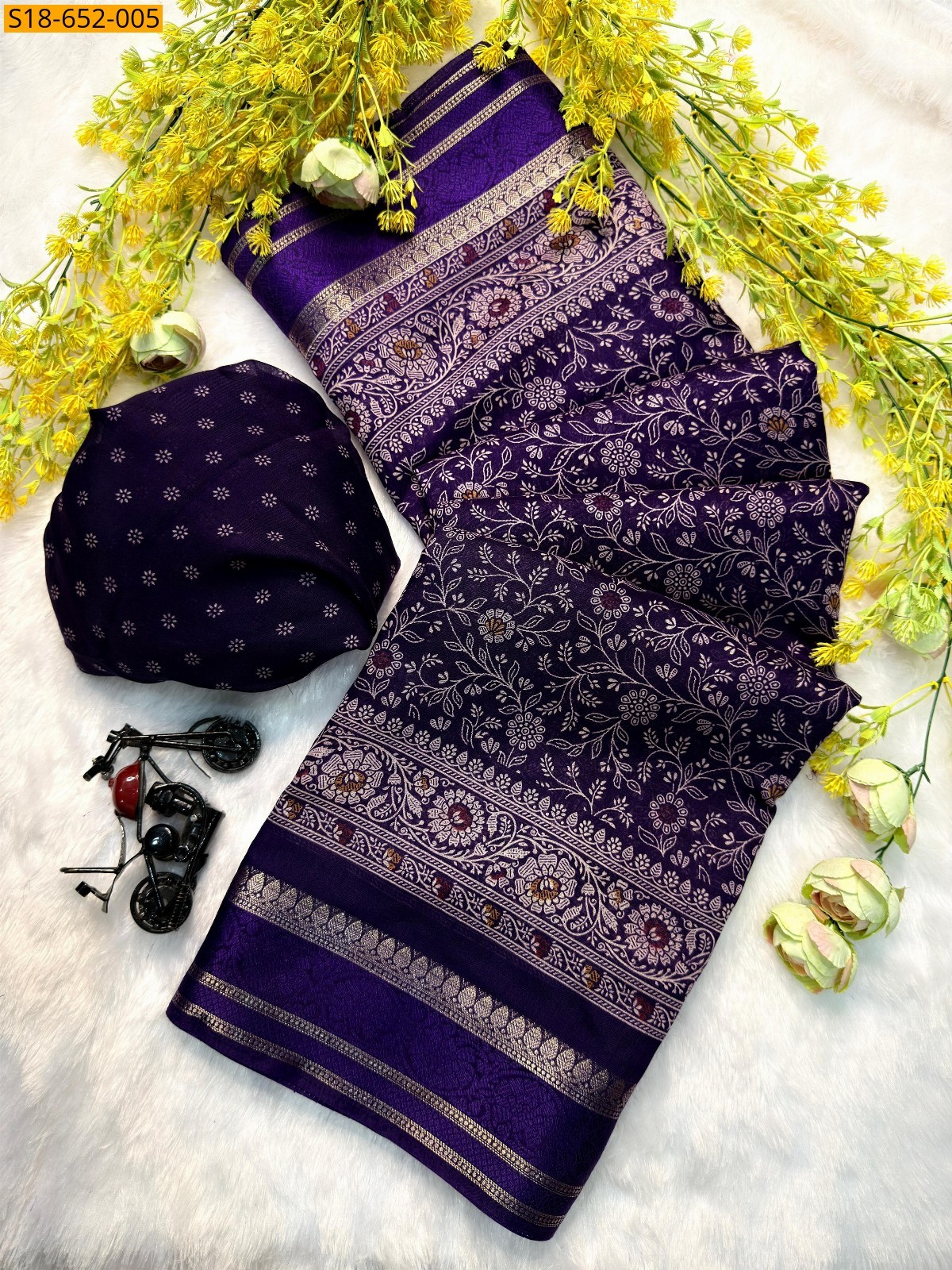 Violet  Soft Cotton silk sarees
