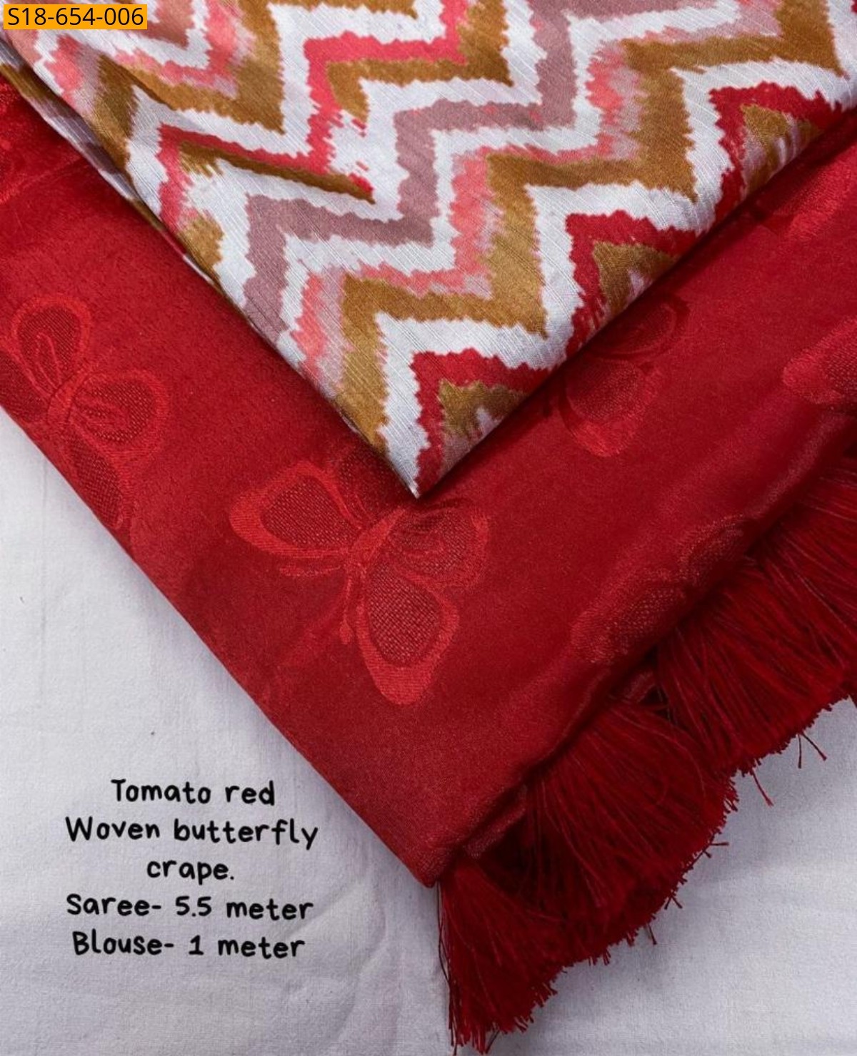 Tomata Red Soft Turkey Silk Saree