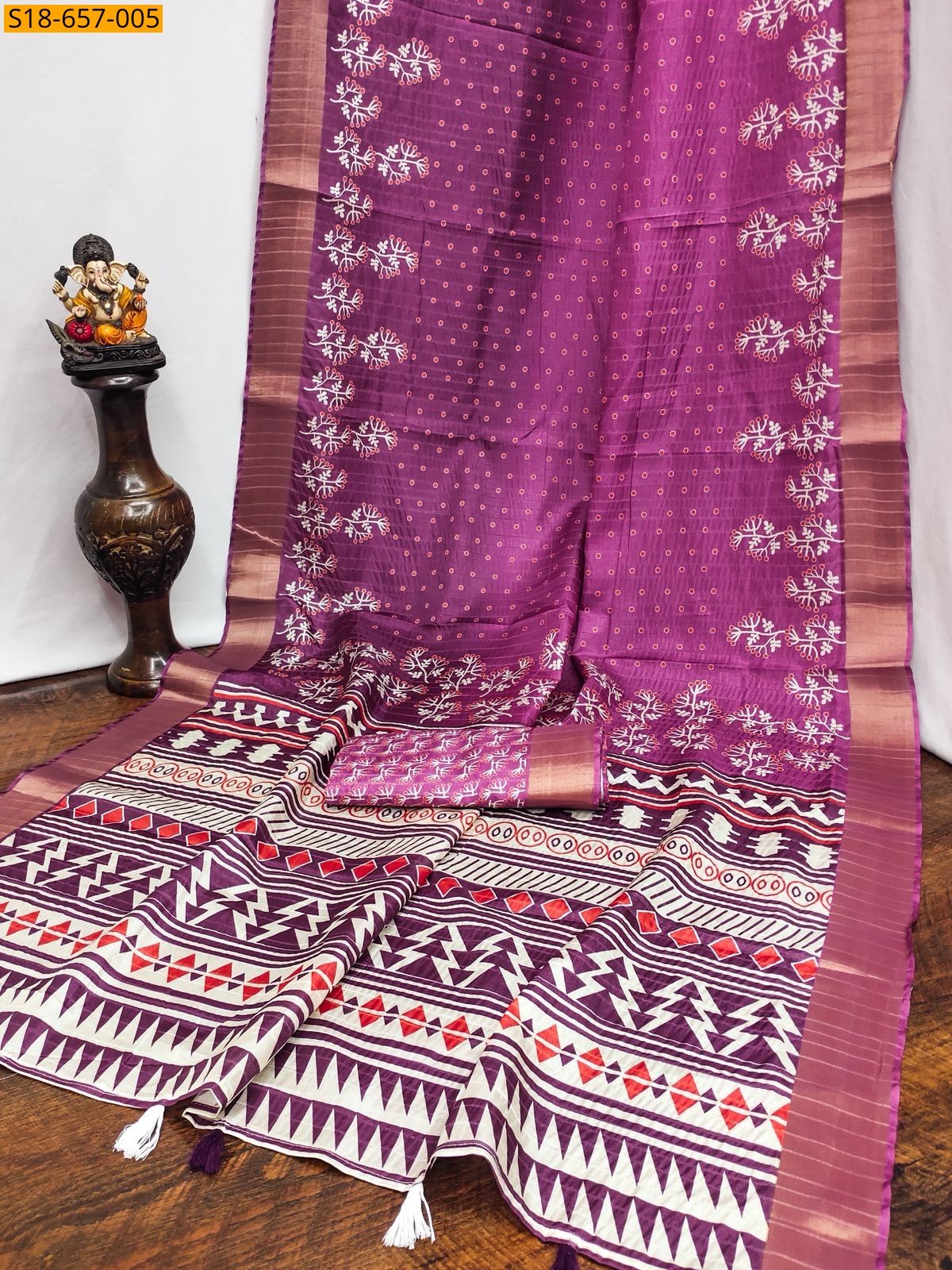 Wine Soft Fancy Silk Saree