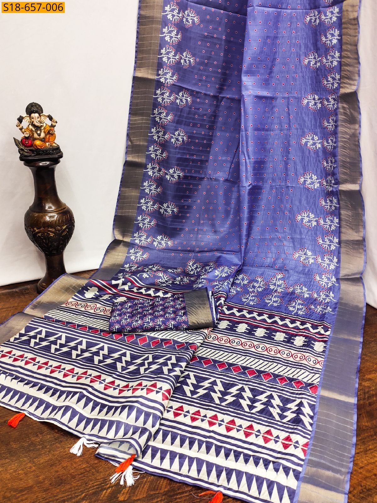 Violet Soft Fancy Silk Saree