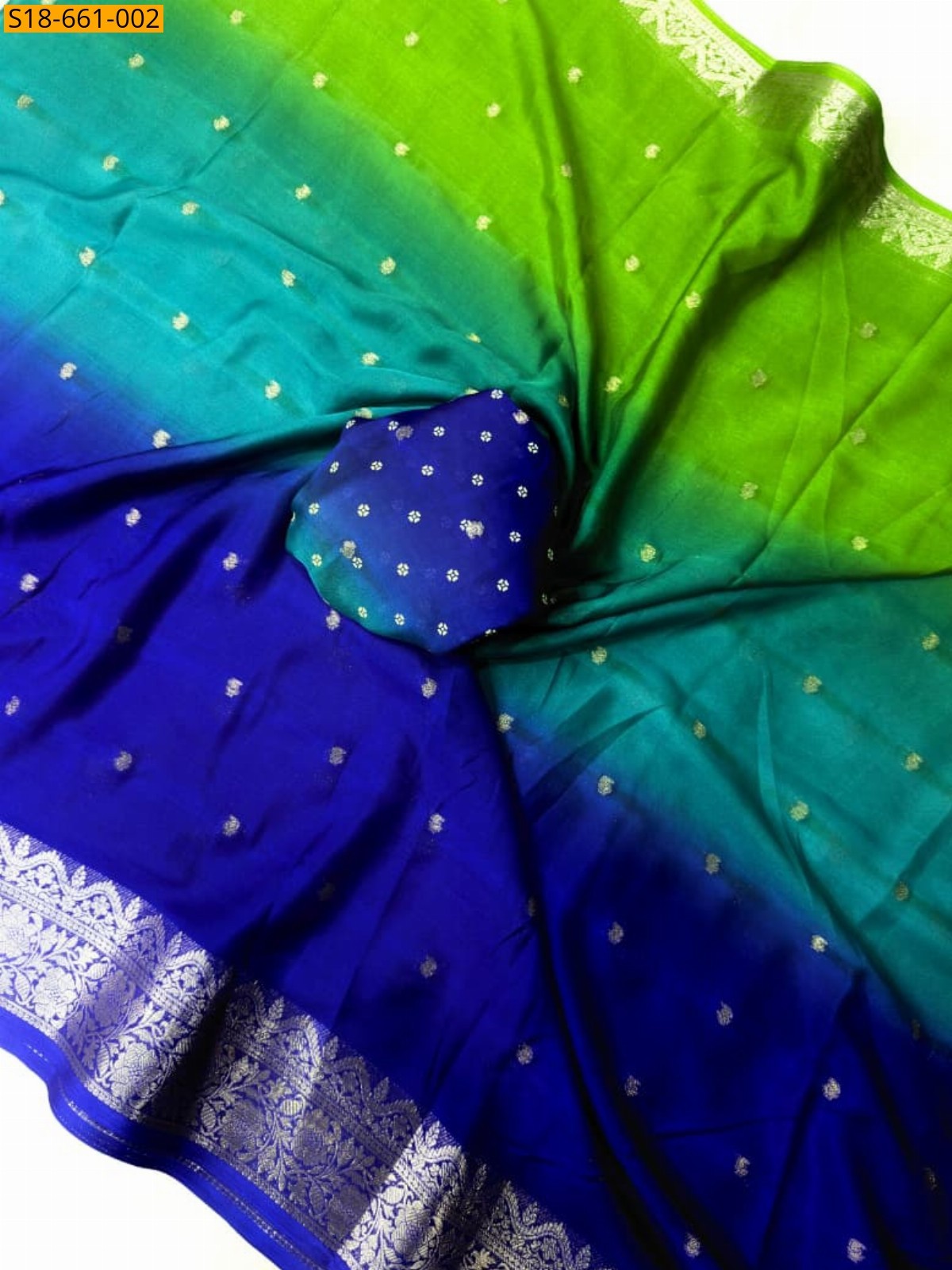 Multi color Fancy Crape Silk saree