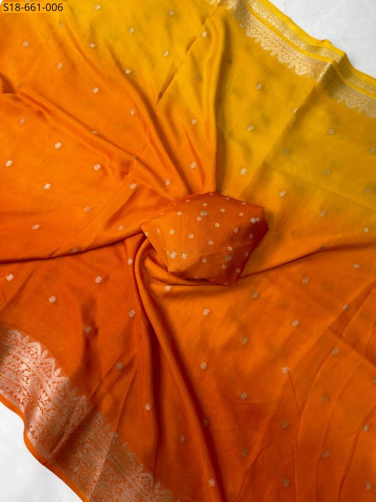 Multi color Fancy Crape Silk saree