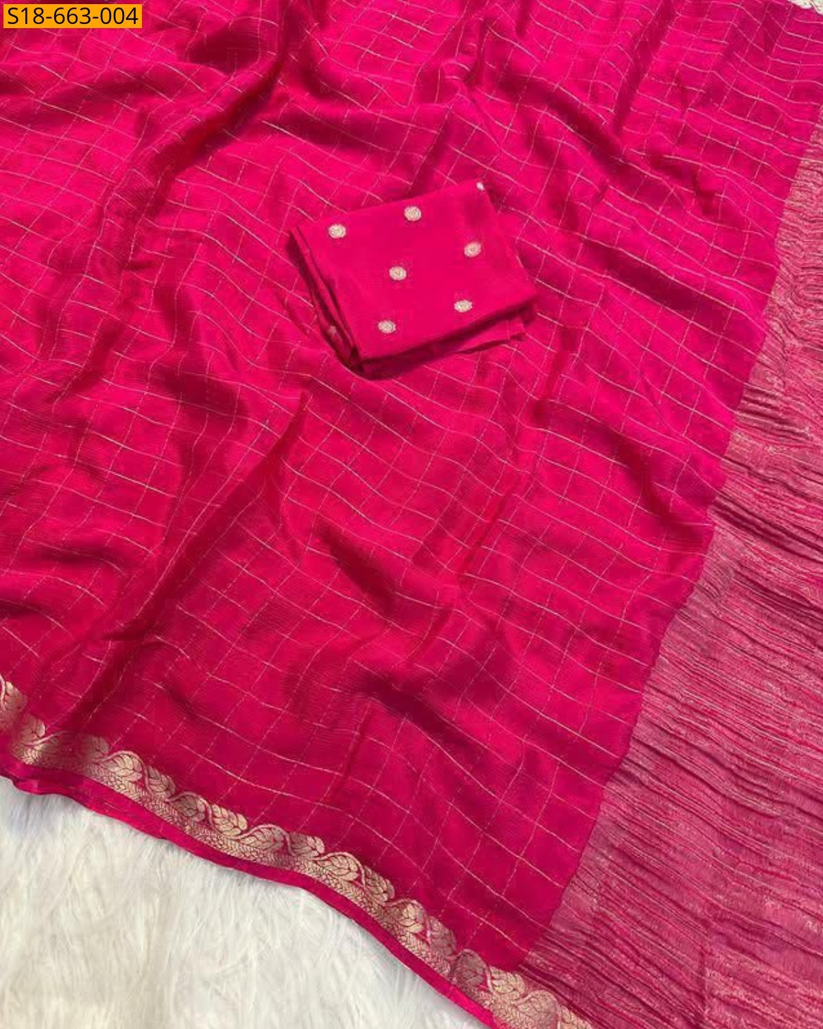 Pink Viscose Georgette Saree