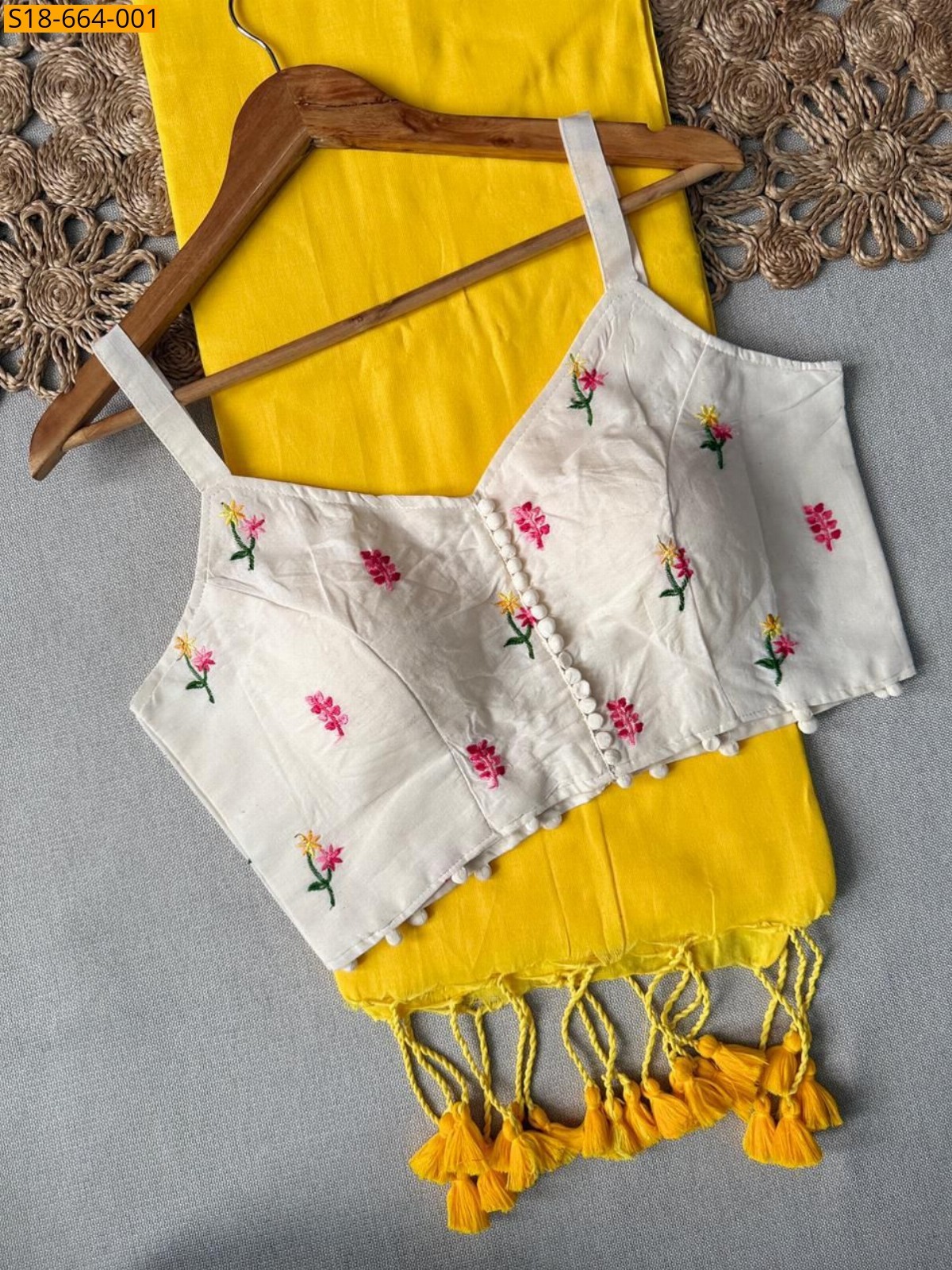 Yellow Khadi Cotton Saree