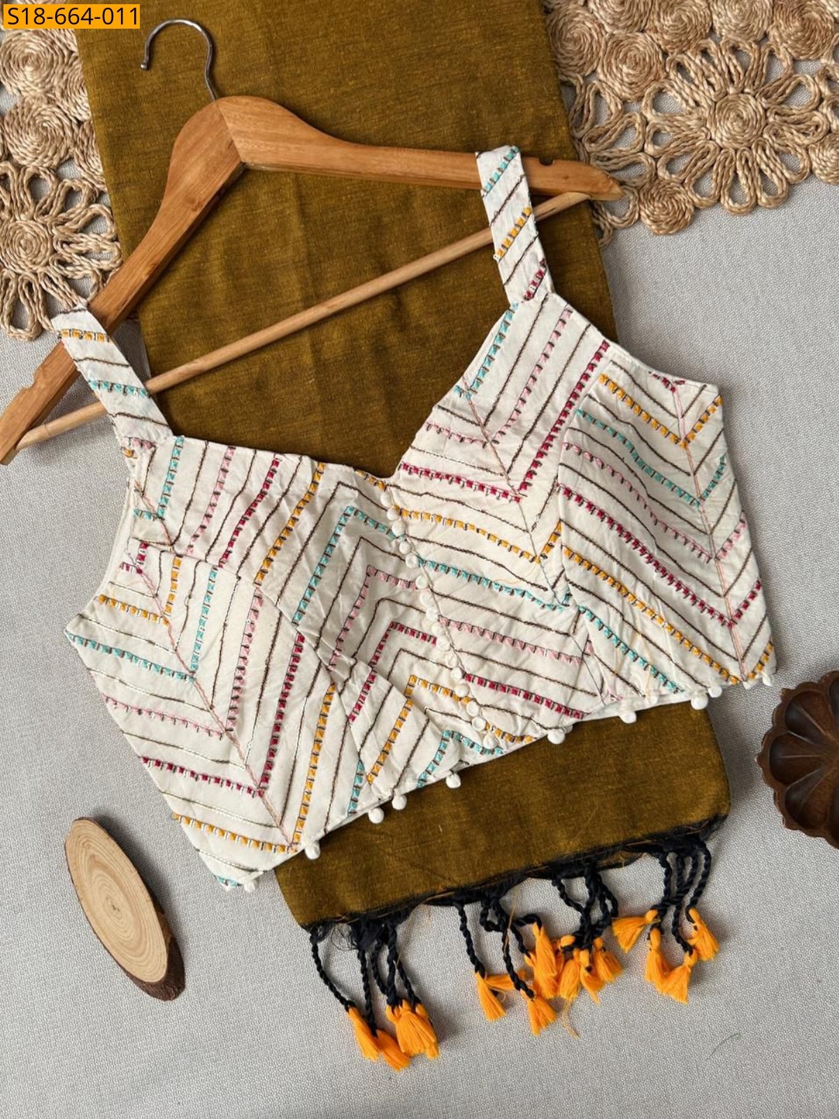 Mustard yellow Khadi Cotton Saree