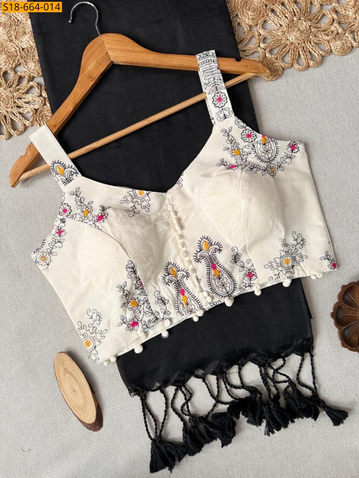 Black Khadi Cotton Saree