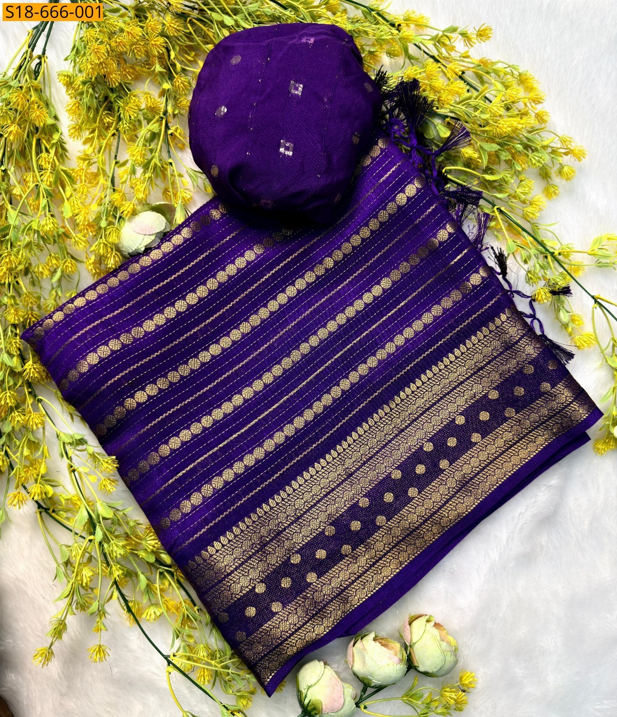Violet Soft Dola Silk Sarees