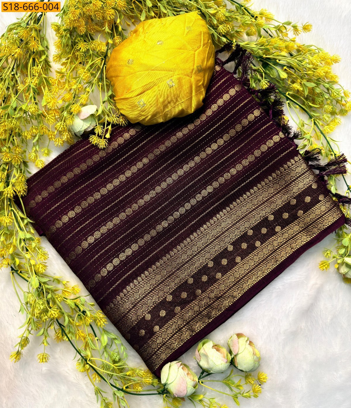 Maroon Soft Dola Silk Sarees