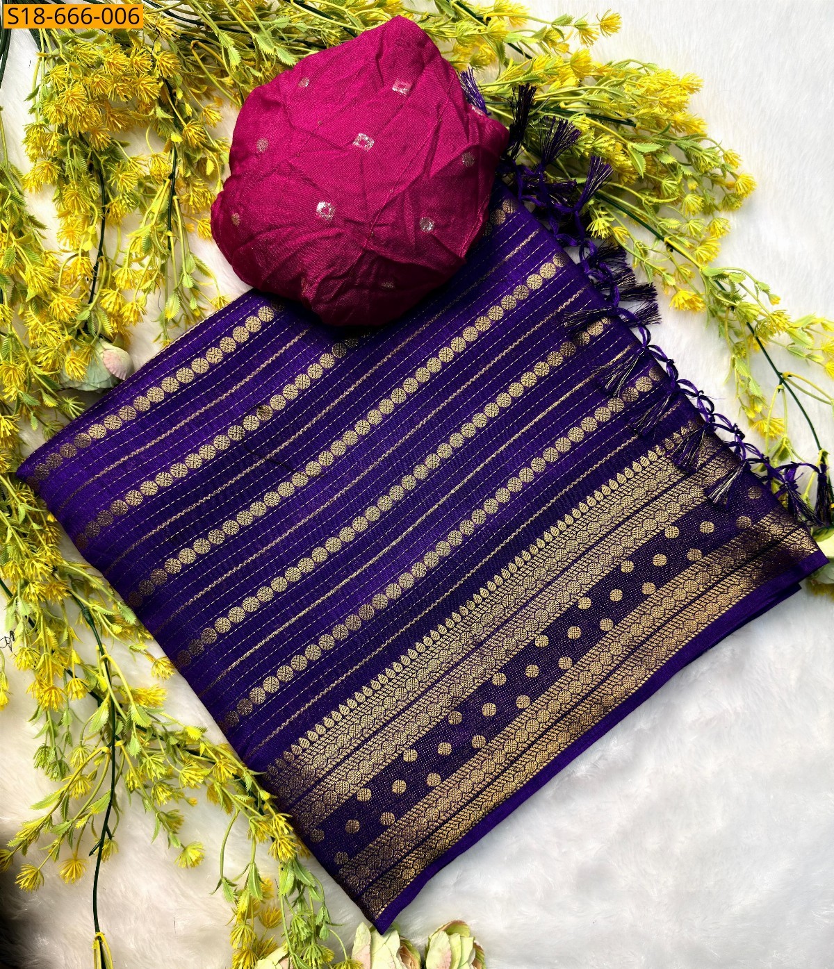 Violet Soft Dola Silk Sarees