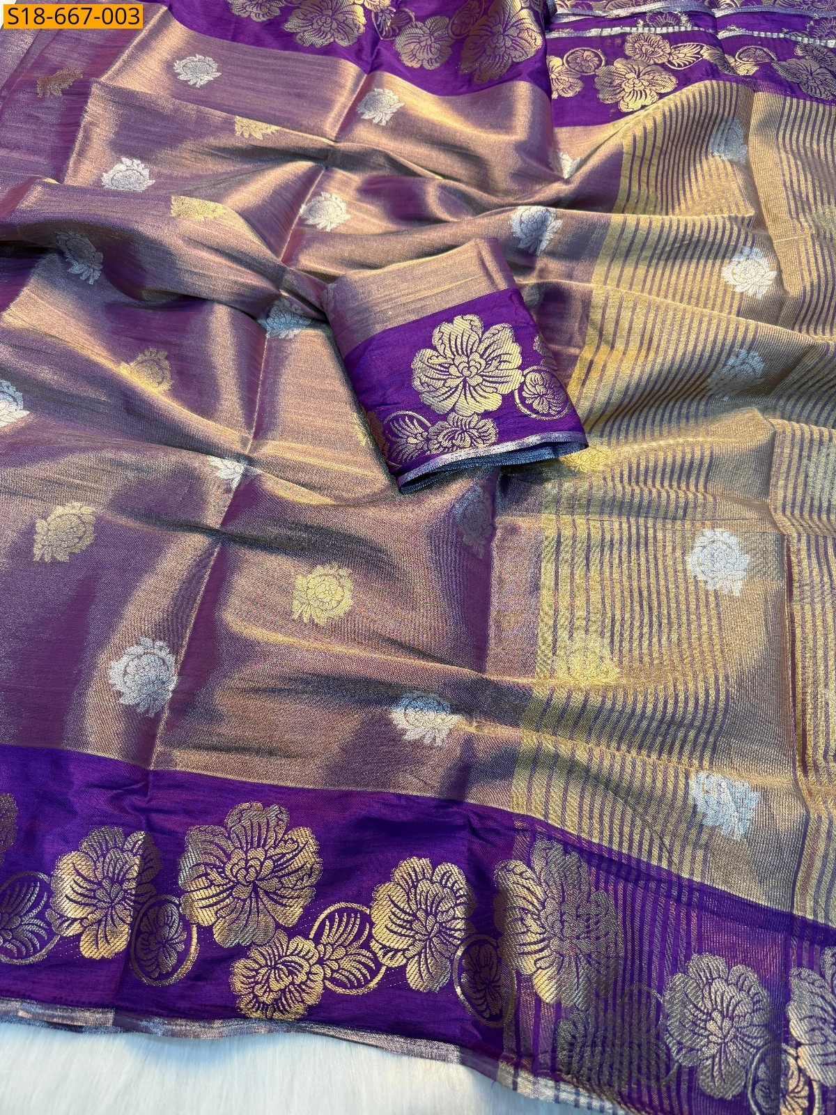Violet Soft Tissue silk saree