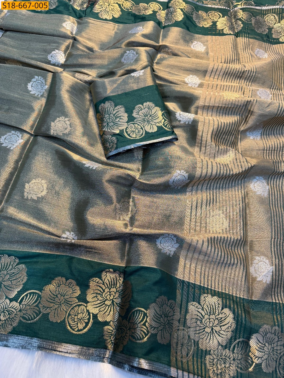 Green Soft Tissue silk saree