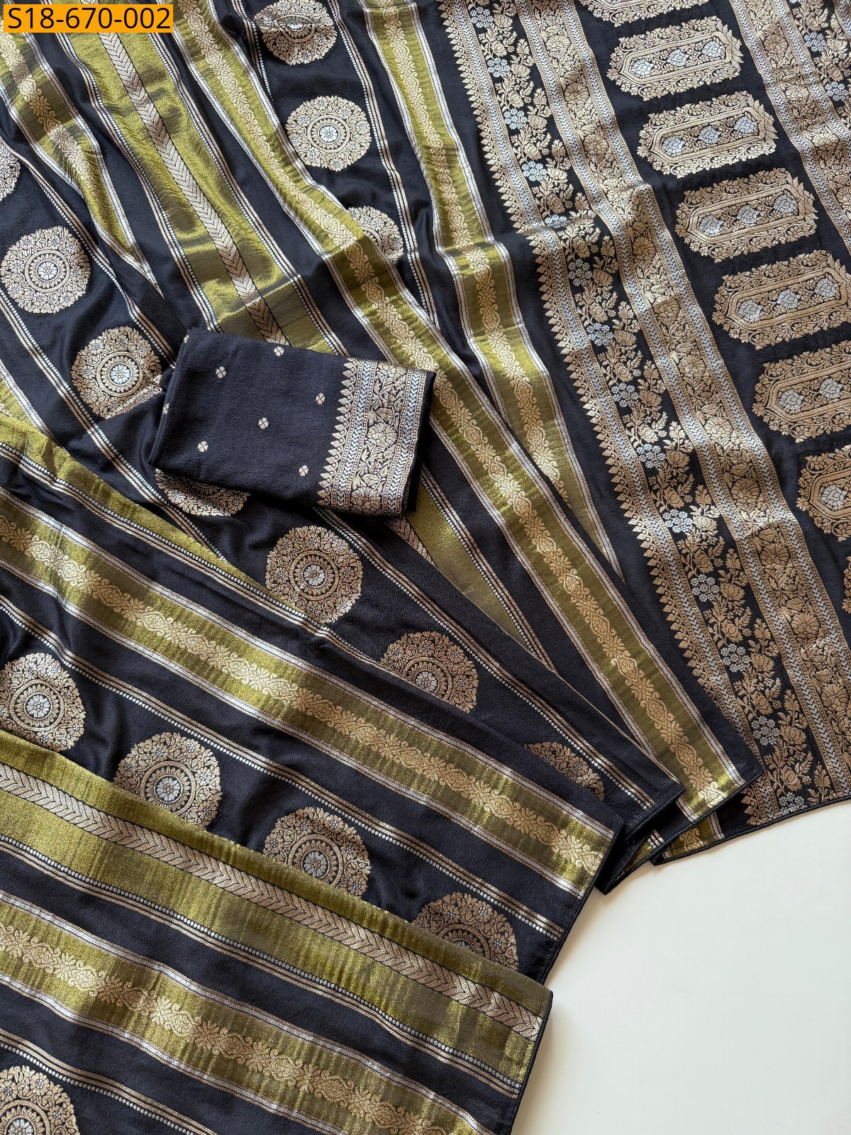 Black Chinya Viscose Georgette Sarees