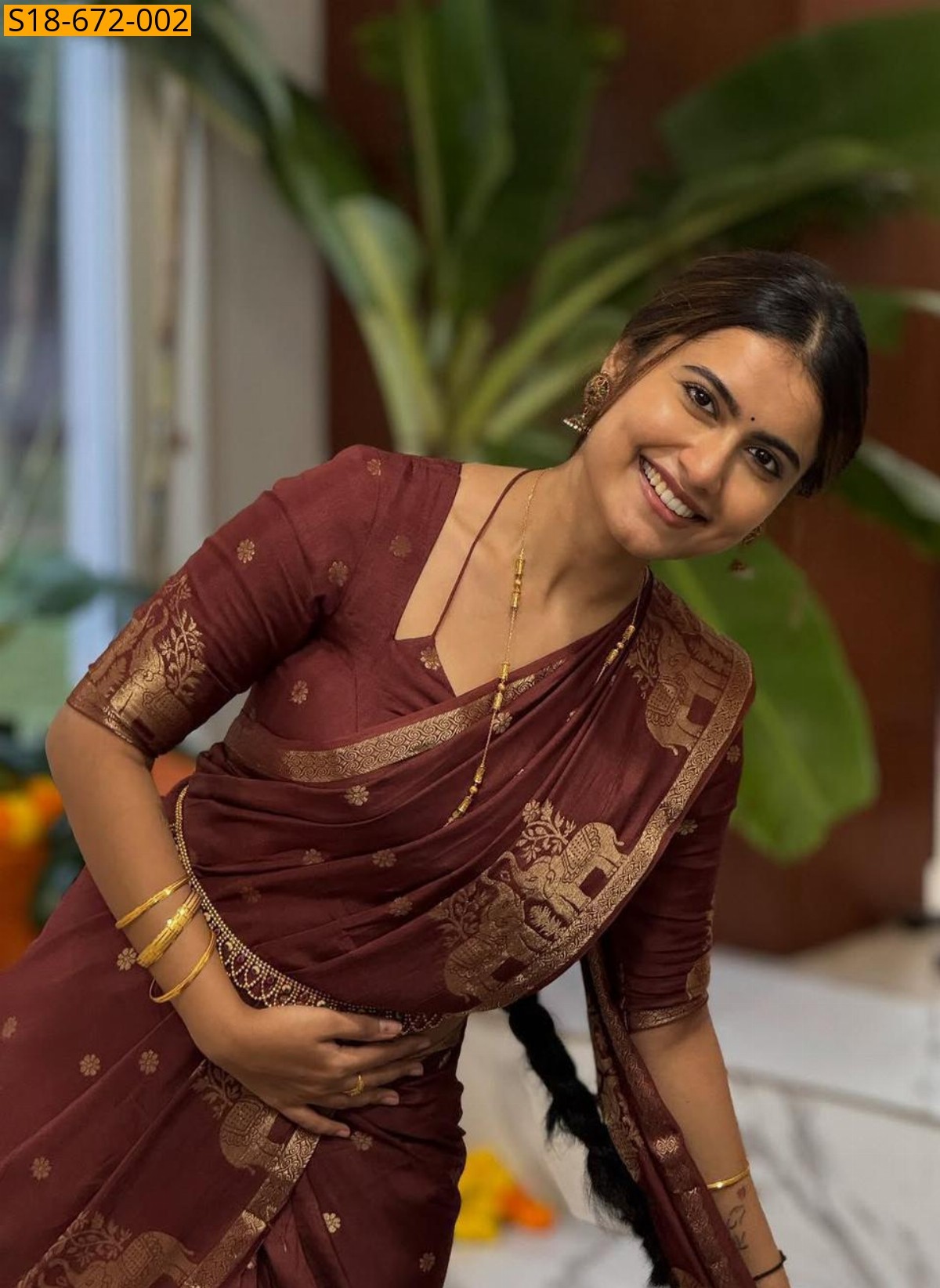 Maroon Fancy Muslin Silk Saree