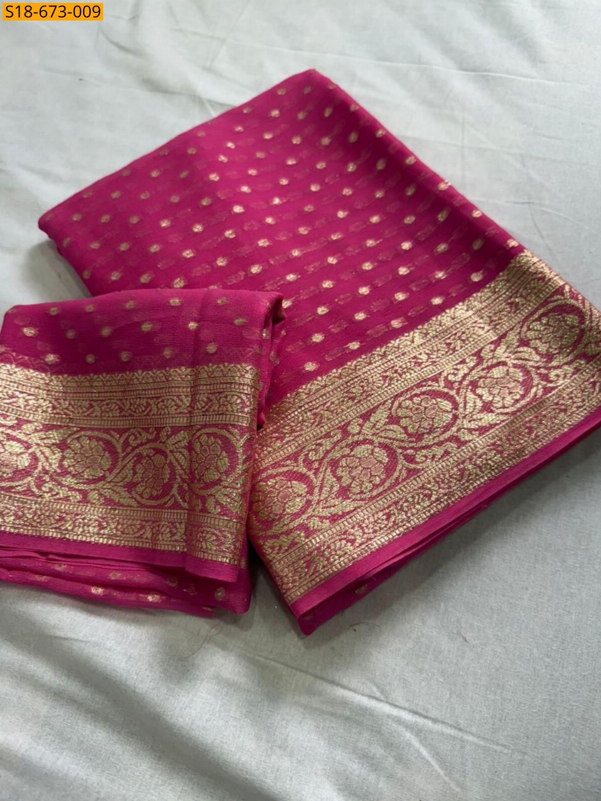 Pink Fancy Viscose Georgette Saree
