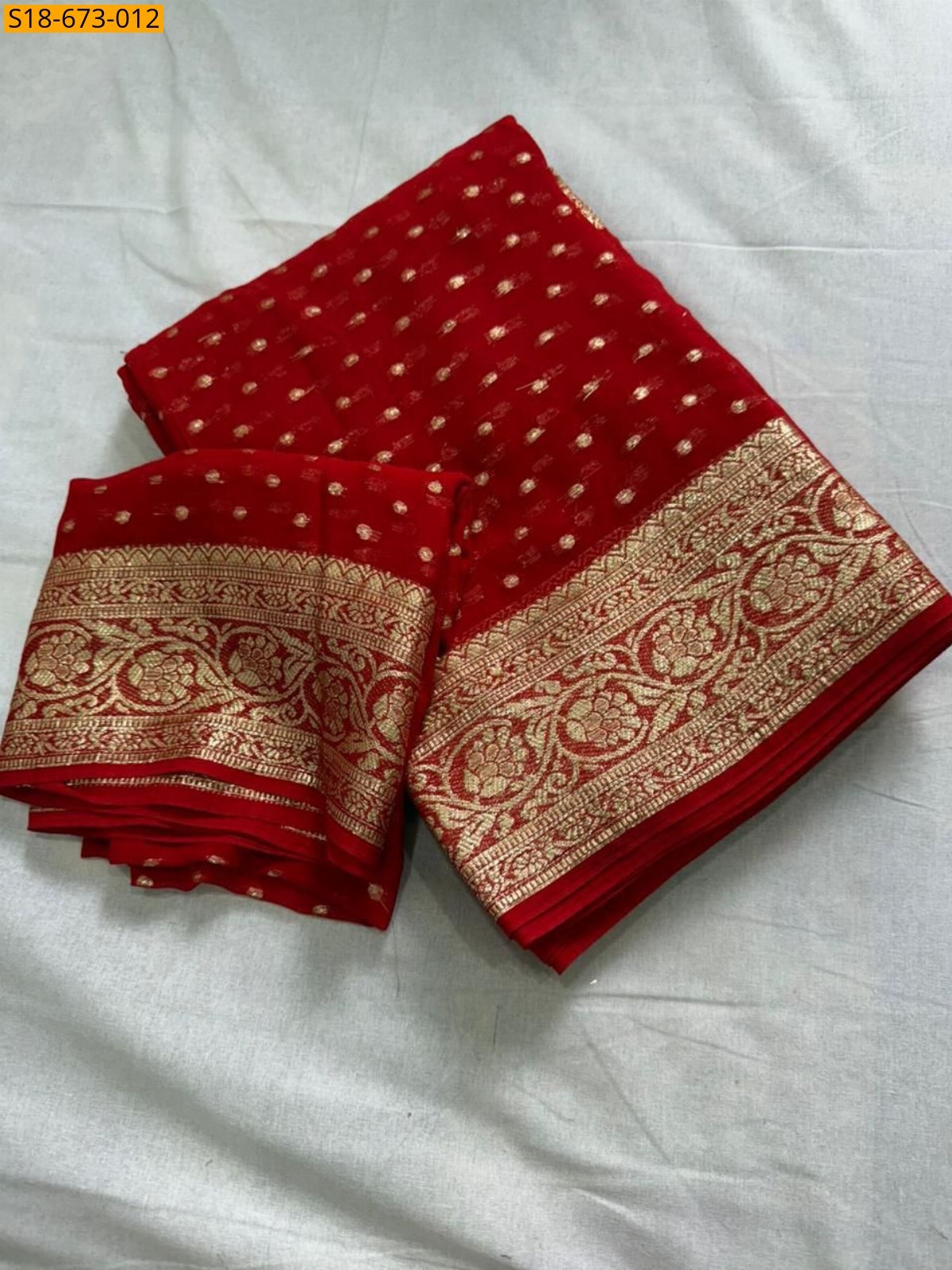 Red Fancy Viscose Georgette Saree