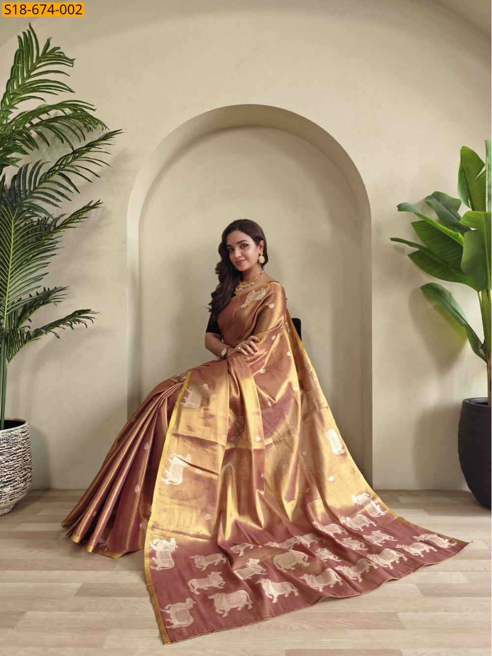Premium Zari Tissue Saree