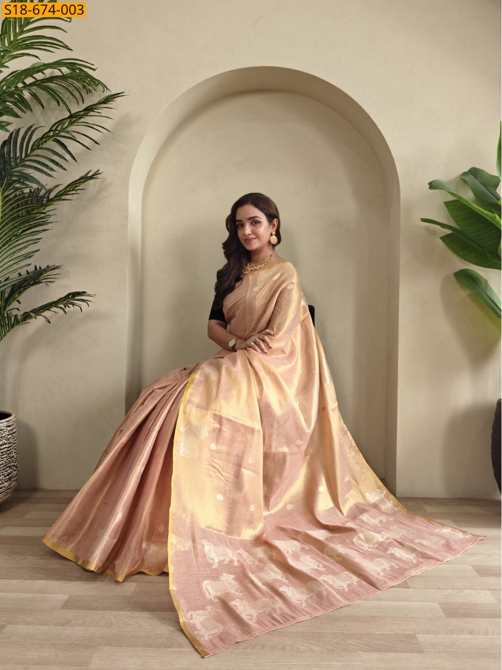 Premium Zari Tissue Saree