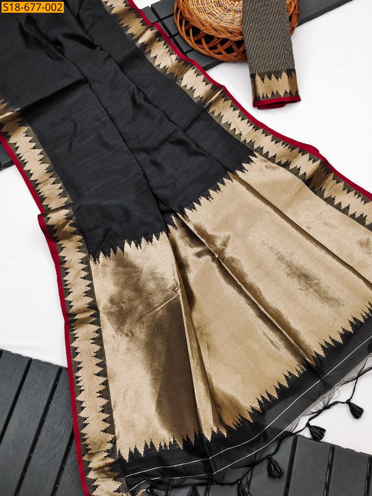 Black Fancy khadi raw silk sarees