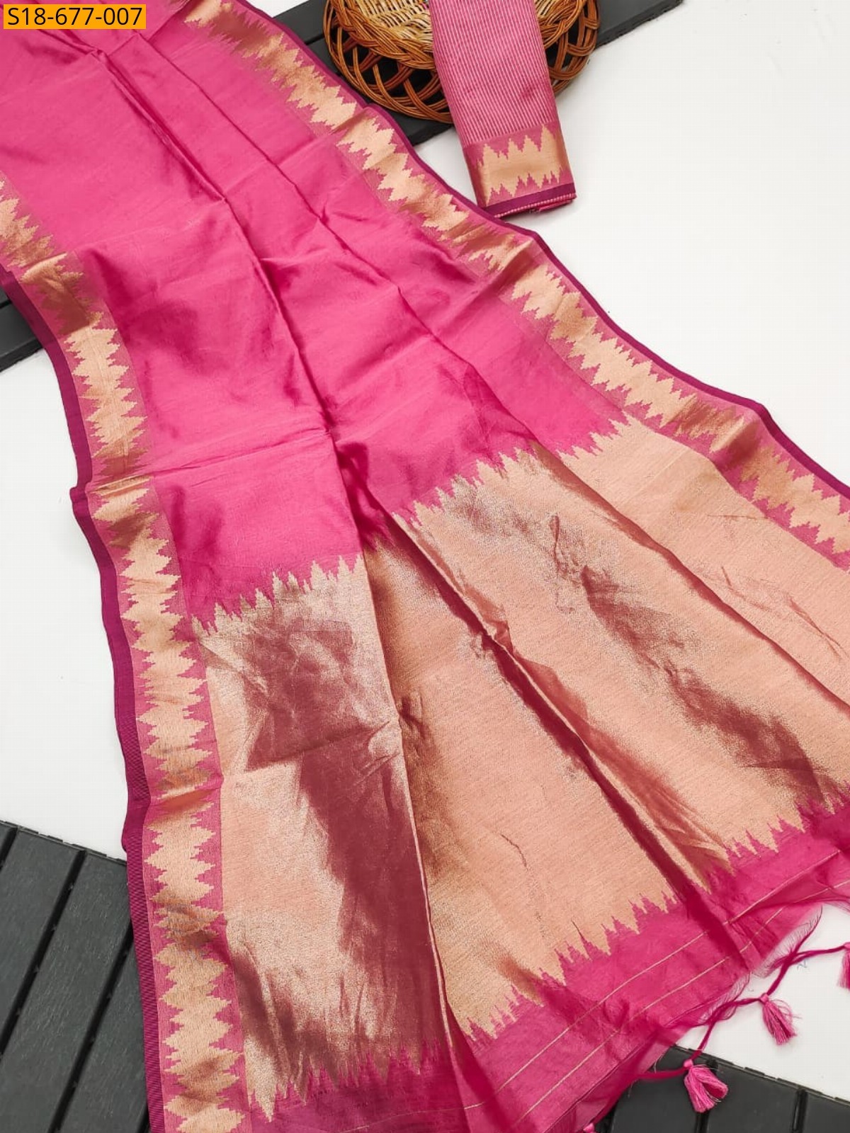 Rose Fancy khadi raw silk sarees