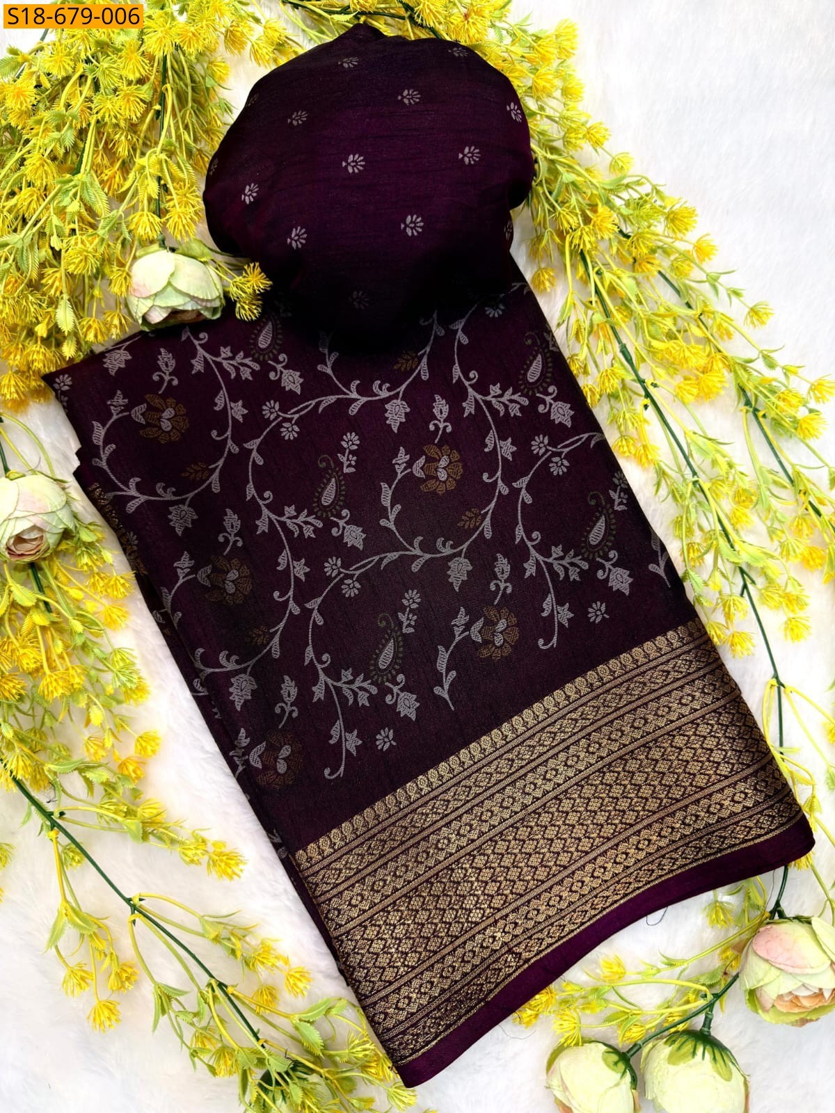 Maroon Soft bleck dola silk sarees